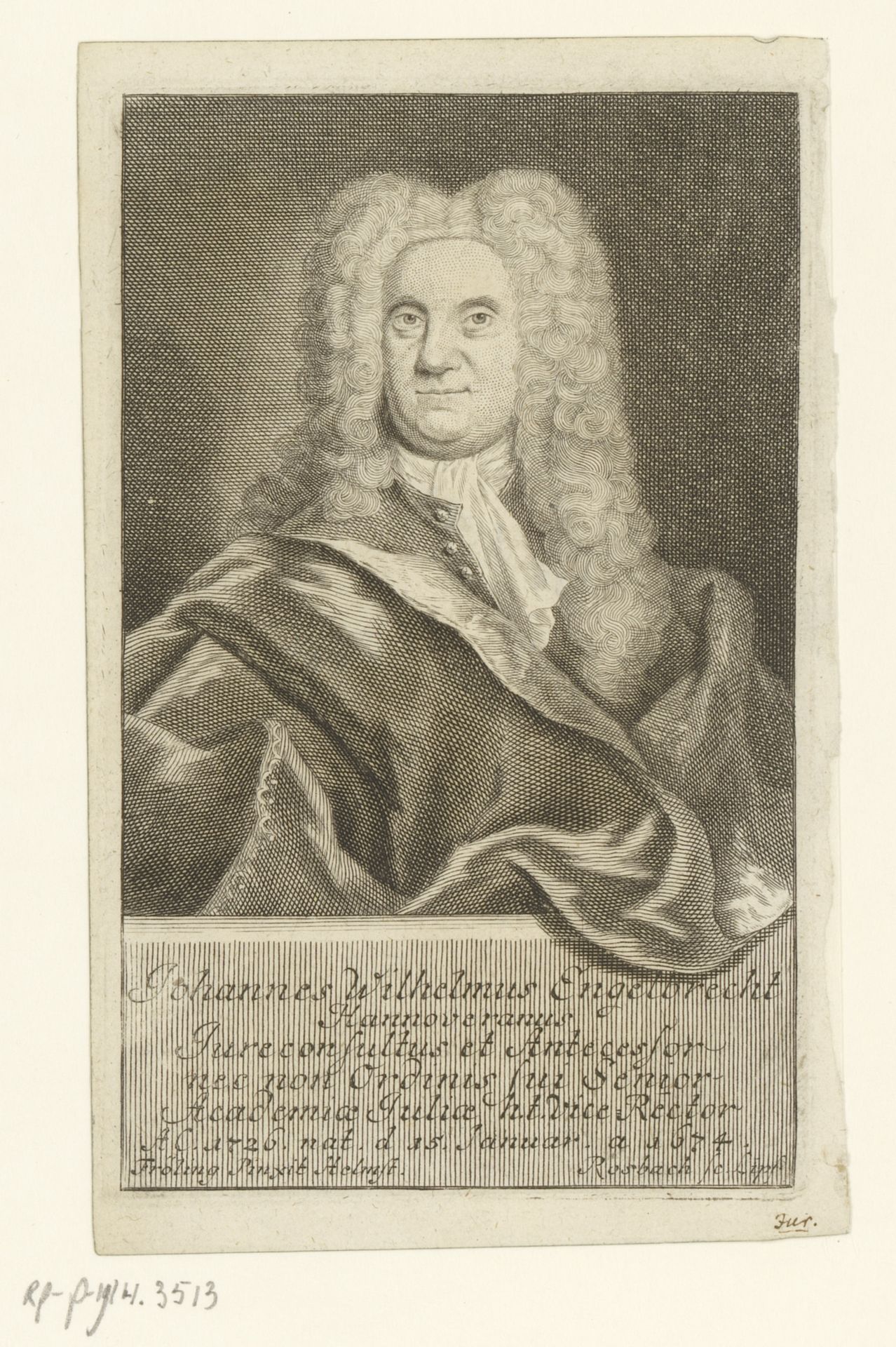 Portret van Johann Wilhelm Engelbrecht by Johann Friedrich Rosbach