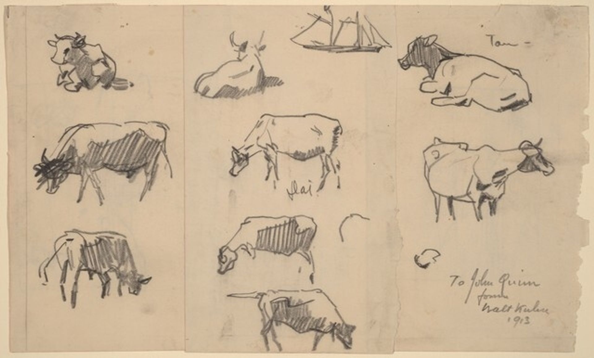 Cows [recto] by Walt Kuhn