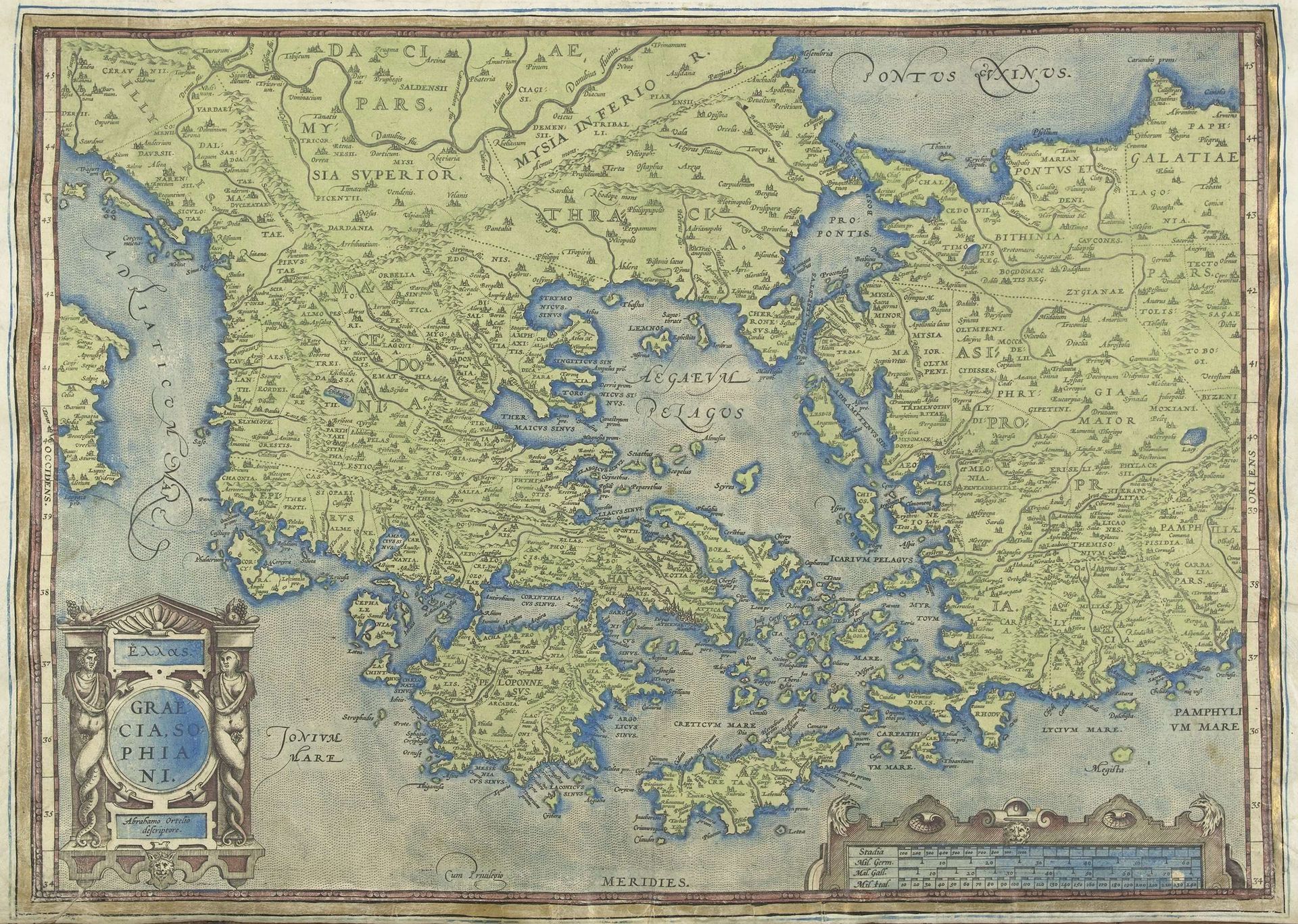 Kaart van Griekenland by Abraham Ortelius