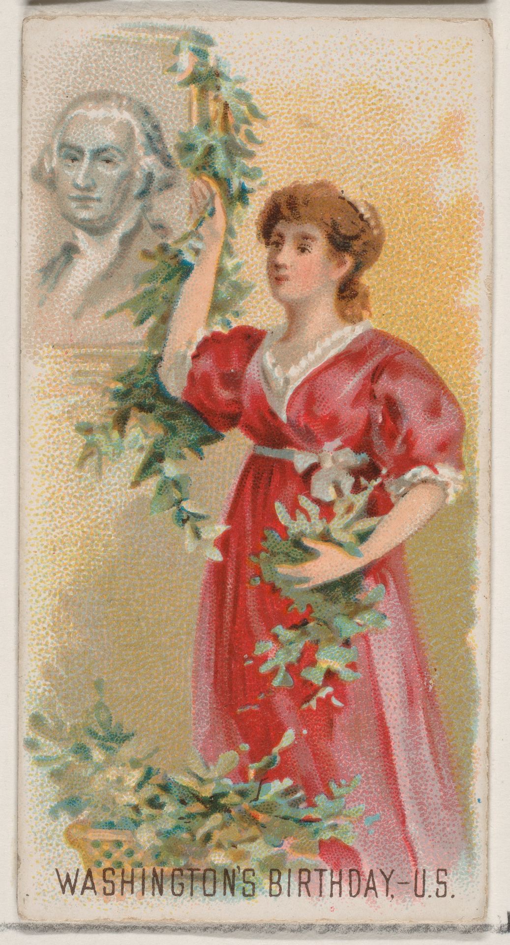 George Washington's Birthday, United States, from the Holidays series (N80) for Duke brand cigarettes by W. Duke, Sons & Co.
