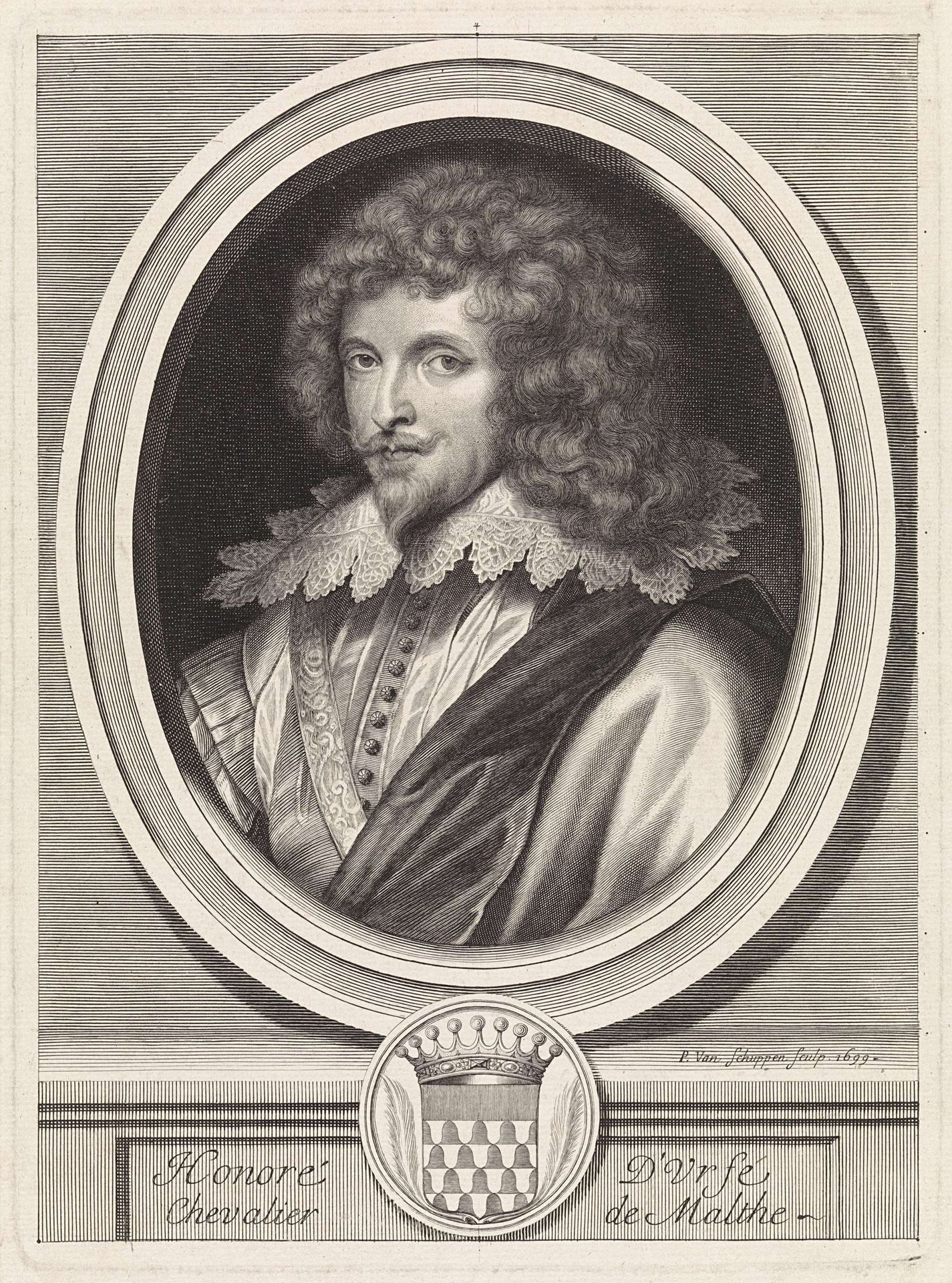 Portret van de Franse schrijver Honoré D'Urfé by Pieter van Schuppen
