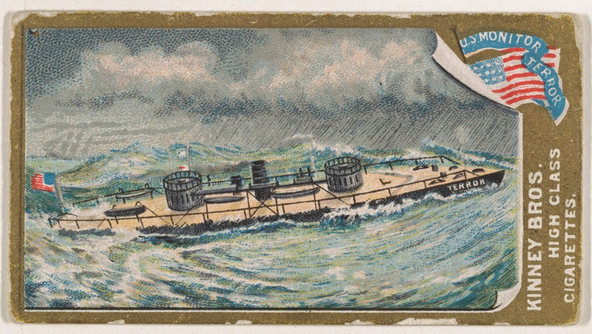 U.S. Monitor Terrror, from the Naval Vessels of the World series (N226) issued by Kinney Bros. by Kinney Brothers Tobacco Company