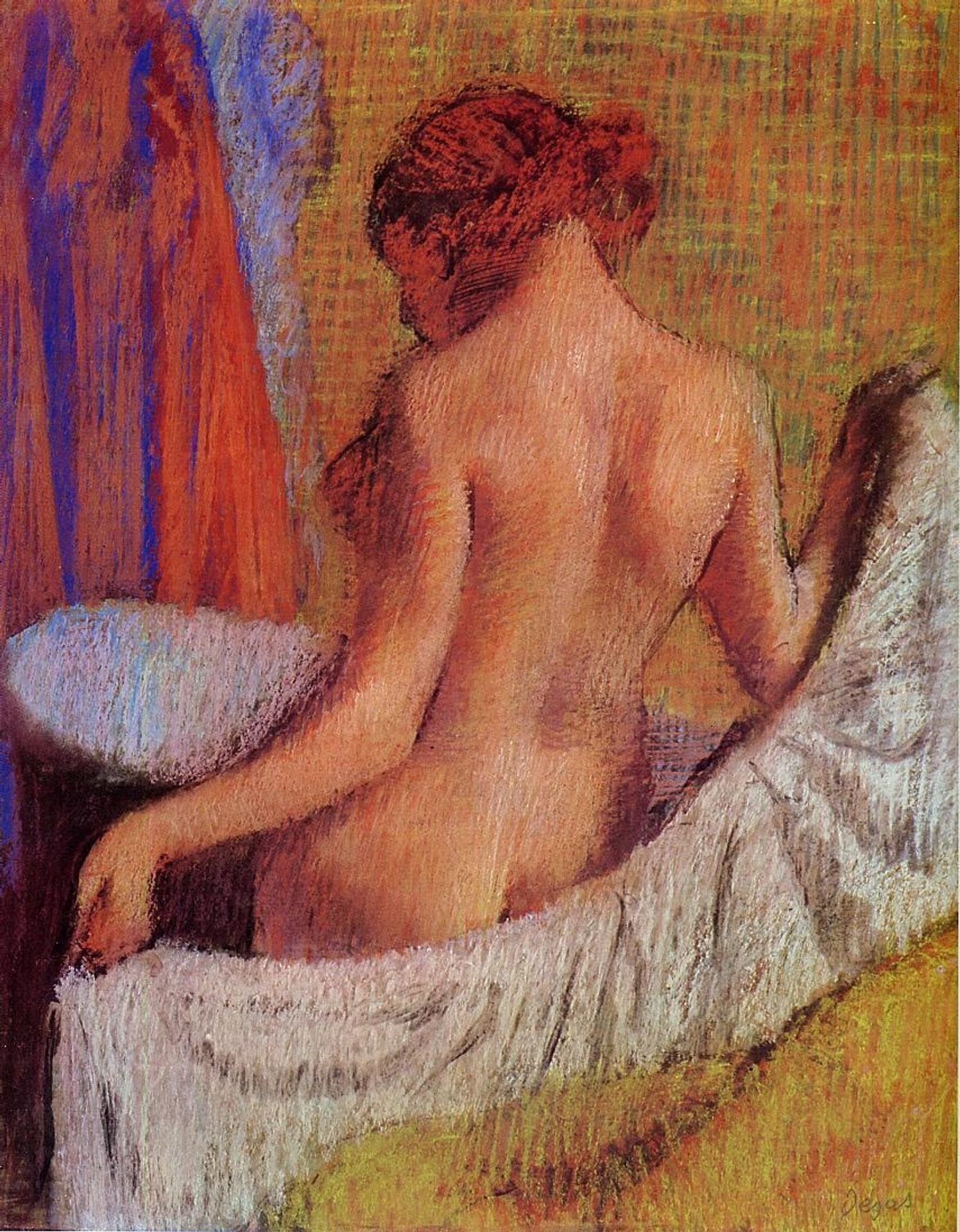 After the Bath by Edgar Degas