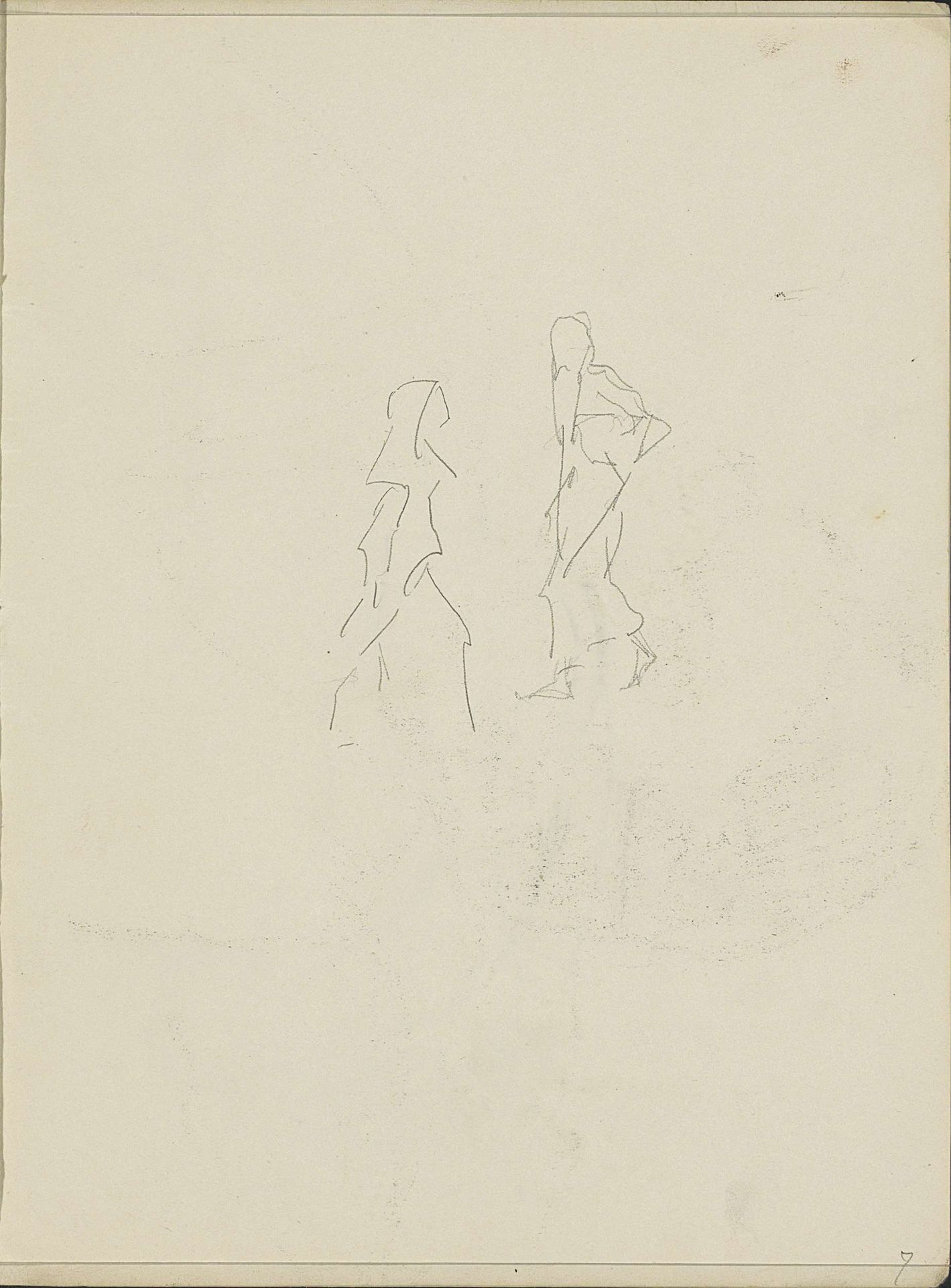 Twee figuren in gewaden, in profiel by Isaac Israels