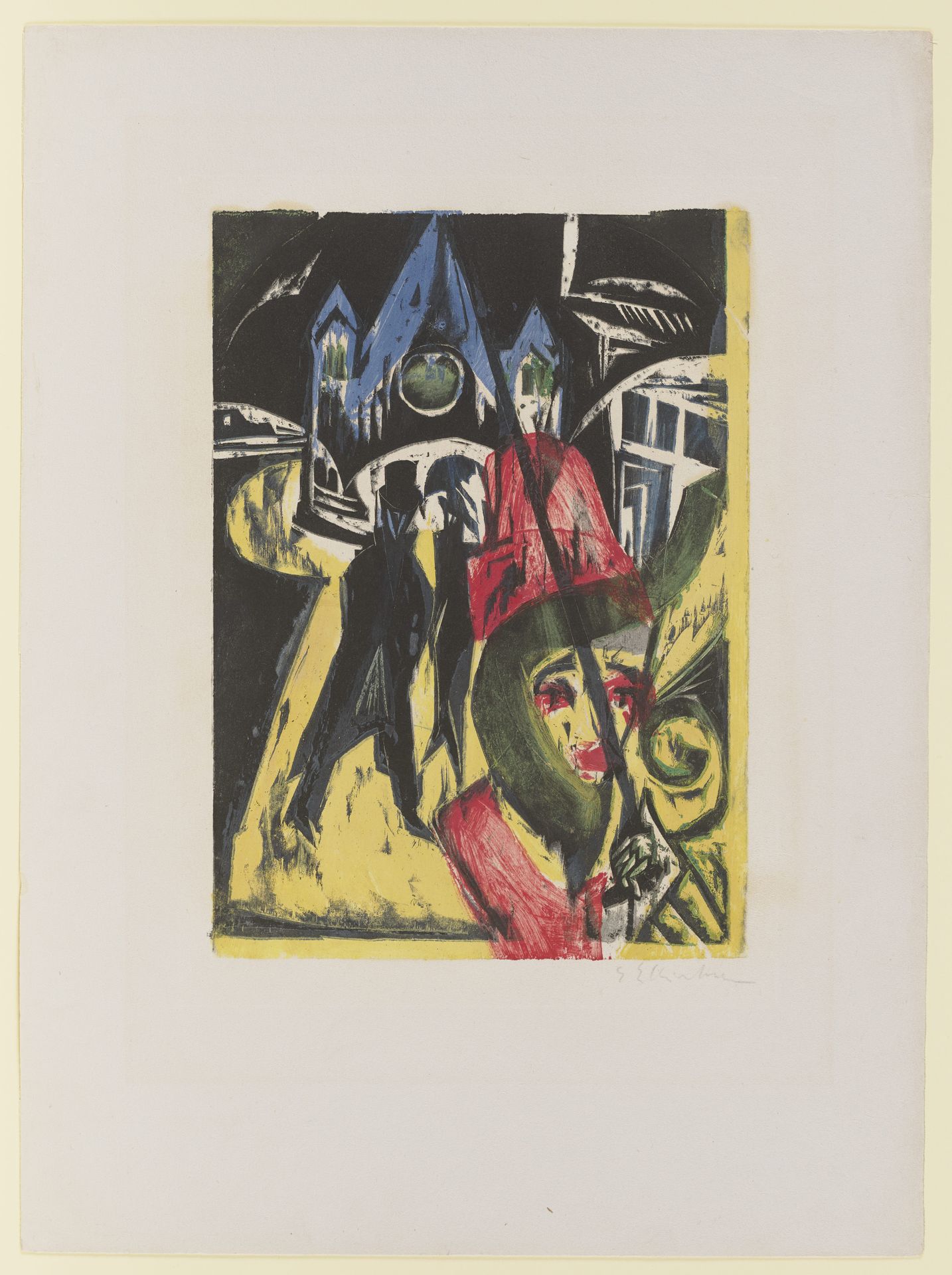 Cocotte on the Street by Ernst Ludwig Kirchner