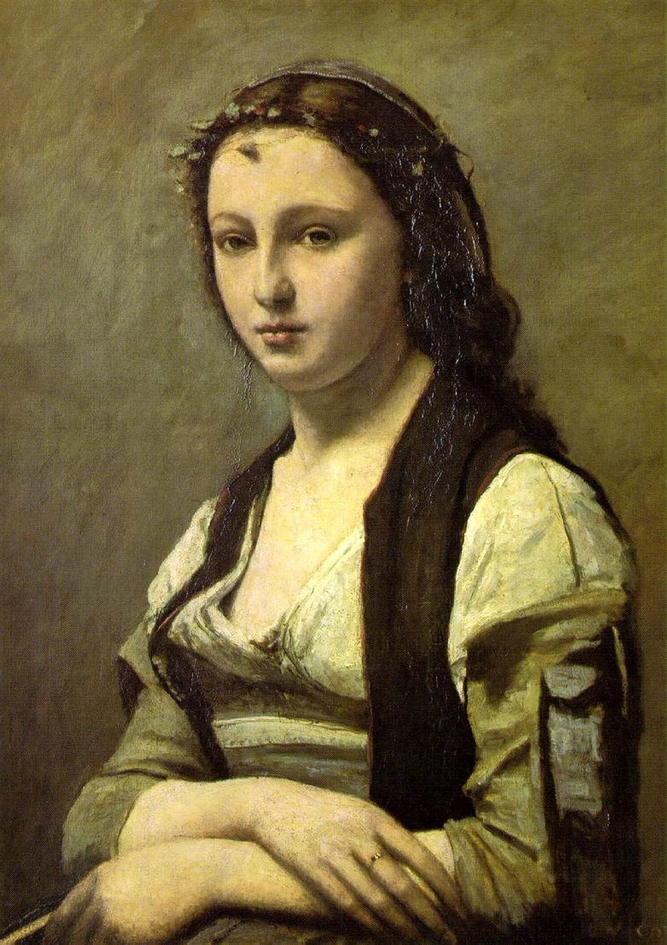 The Woman with a Pearl by Camille Corot
