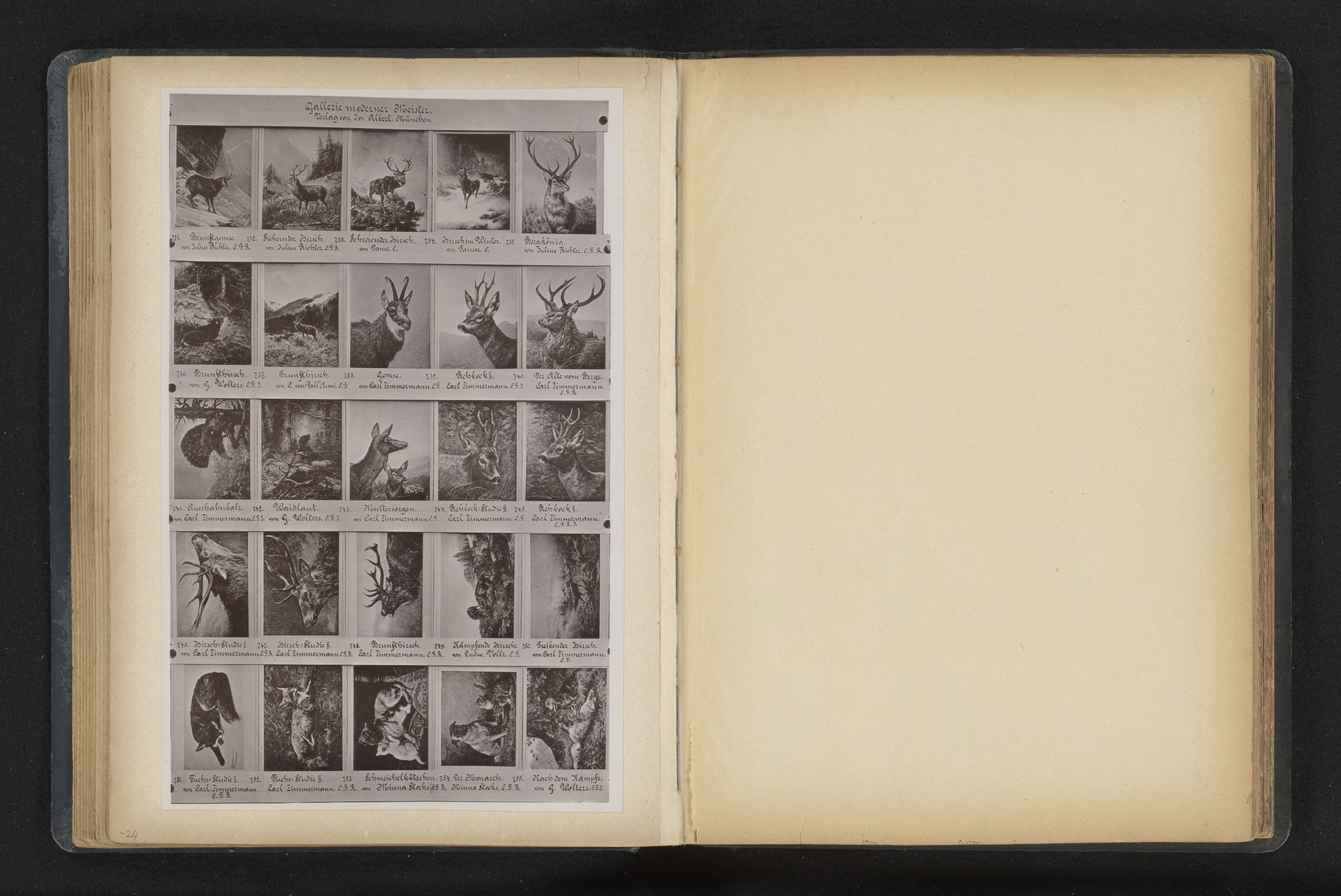 Fotoreproducties van 25 schilderijen van dieren by Erche & Co.