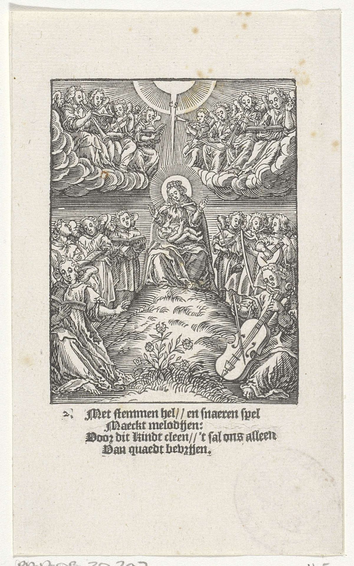 Engelenkoren rond het Christuskind by Christoffel van (II) Sichem