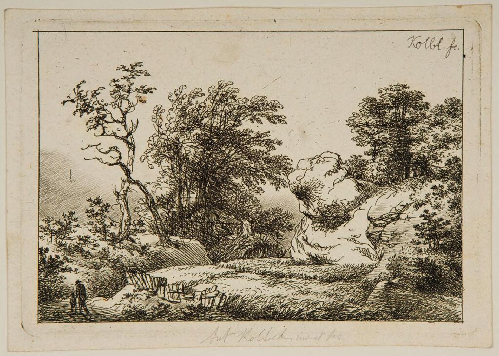 Man and Boy Walking Along a Road by Anton KÃ¶lbl