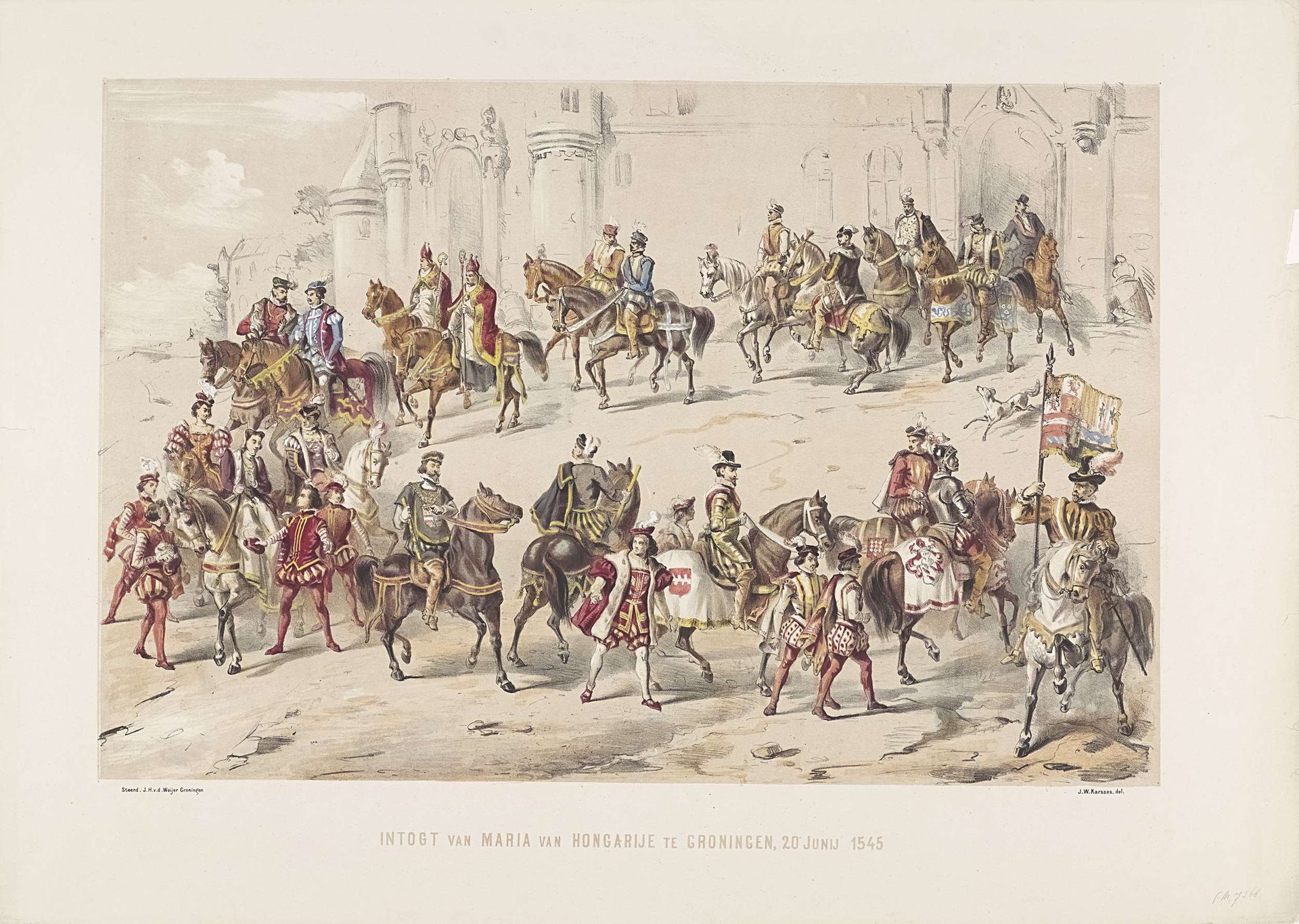 Groningse maskerade (tweede groep), 1864 by Anonymous