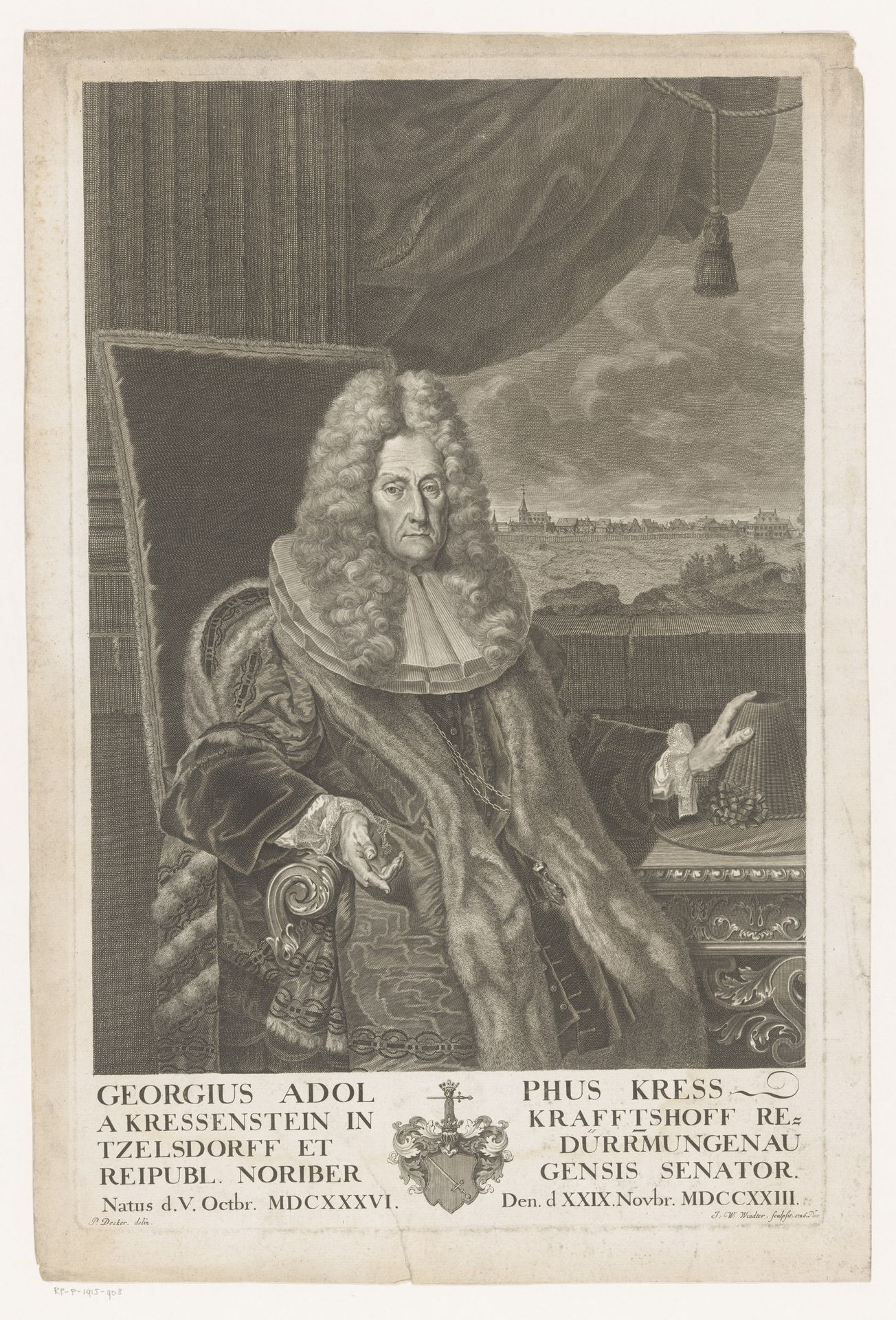 Portret van Georg Adolph Kress von Kressenstein by Johann Wilhelm Windter