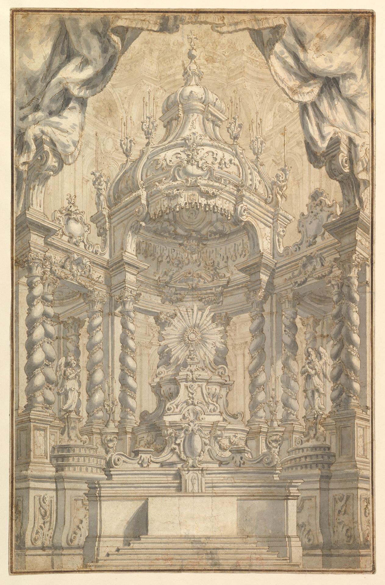 Design for Altar Decorations for a Liturgical Celebration by Anonymous