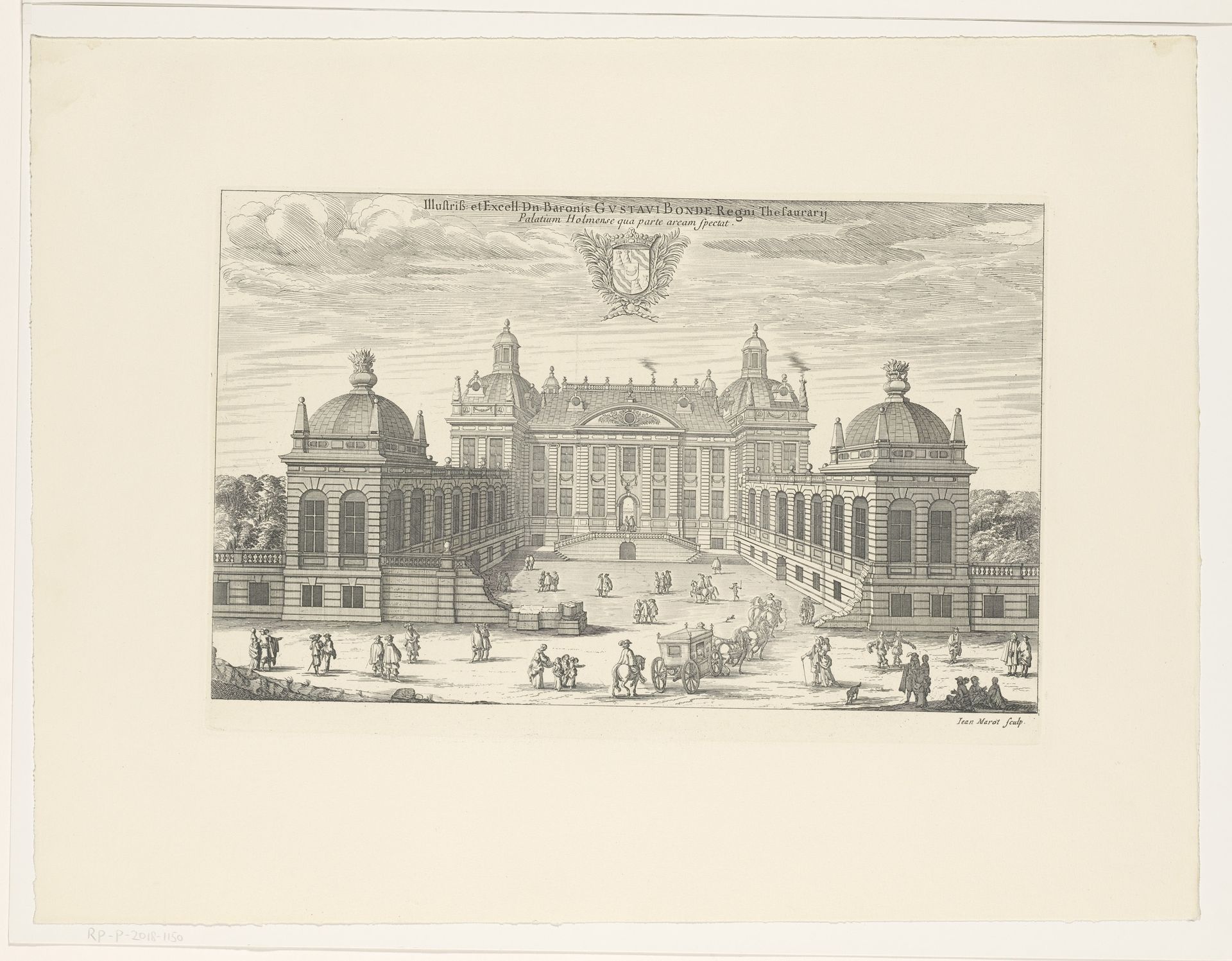 Gezicht op het Bondepaleis, te Stockholm by Jean (I) Marot
