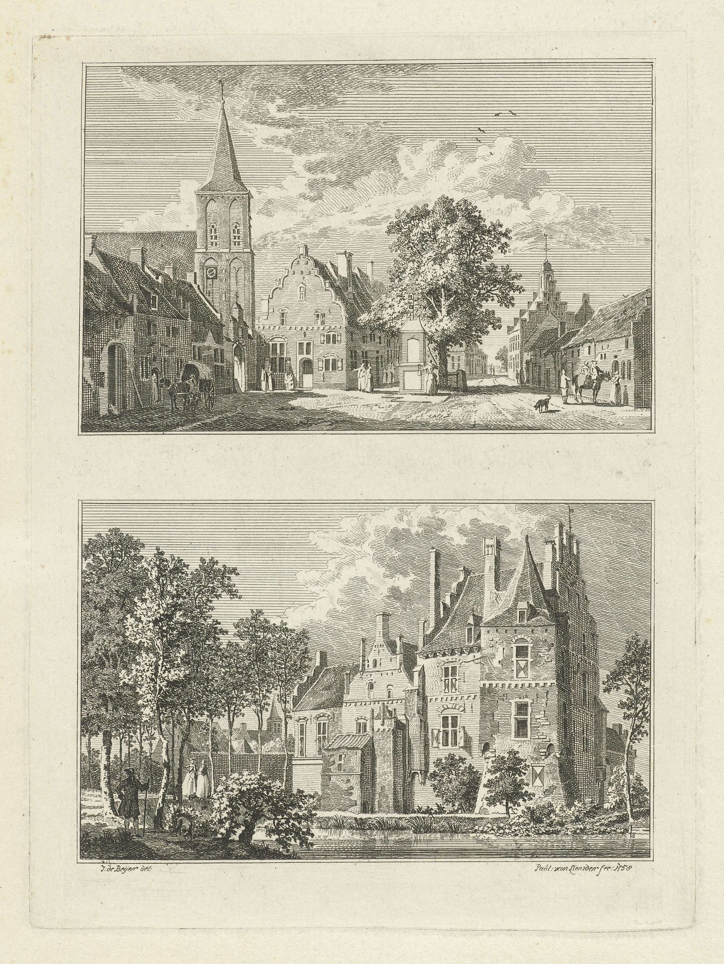 Dorpsgezichten te Griethausen by Paulus van Liender