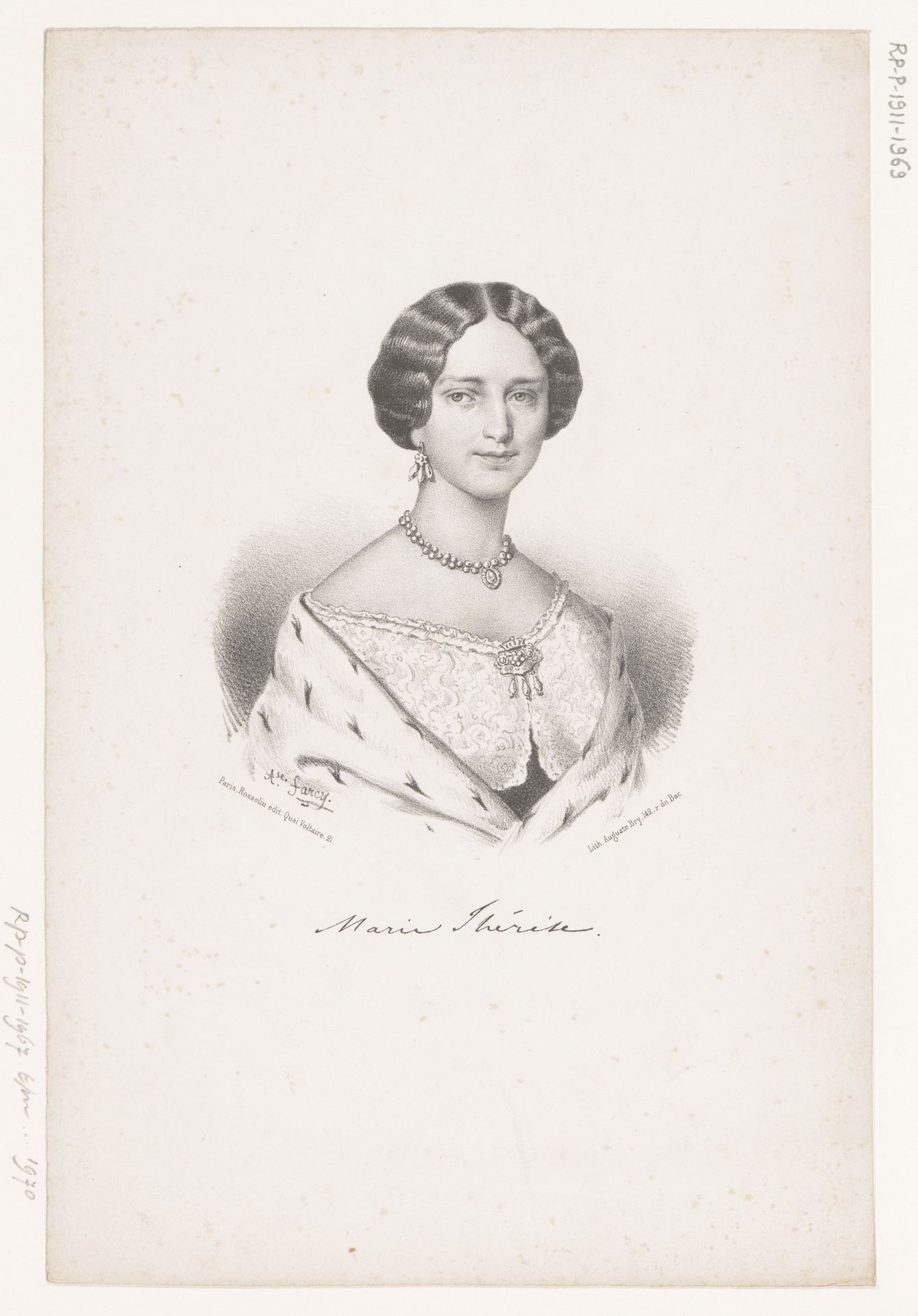 Portret van Maria Theresia, prinses van Modena by Alphonse Farcy