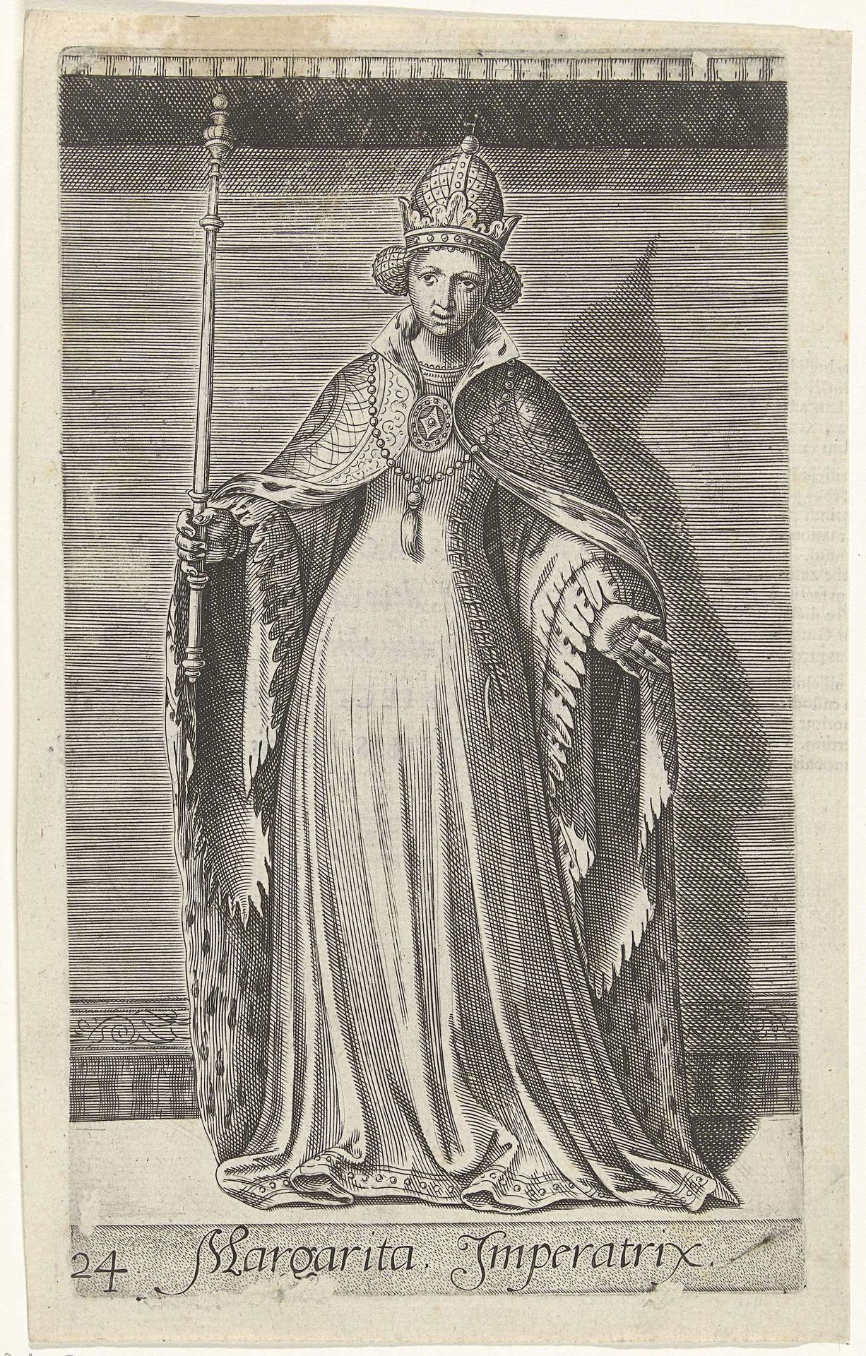 Portret van Margaretha van Beieren by Philips Galle