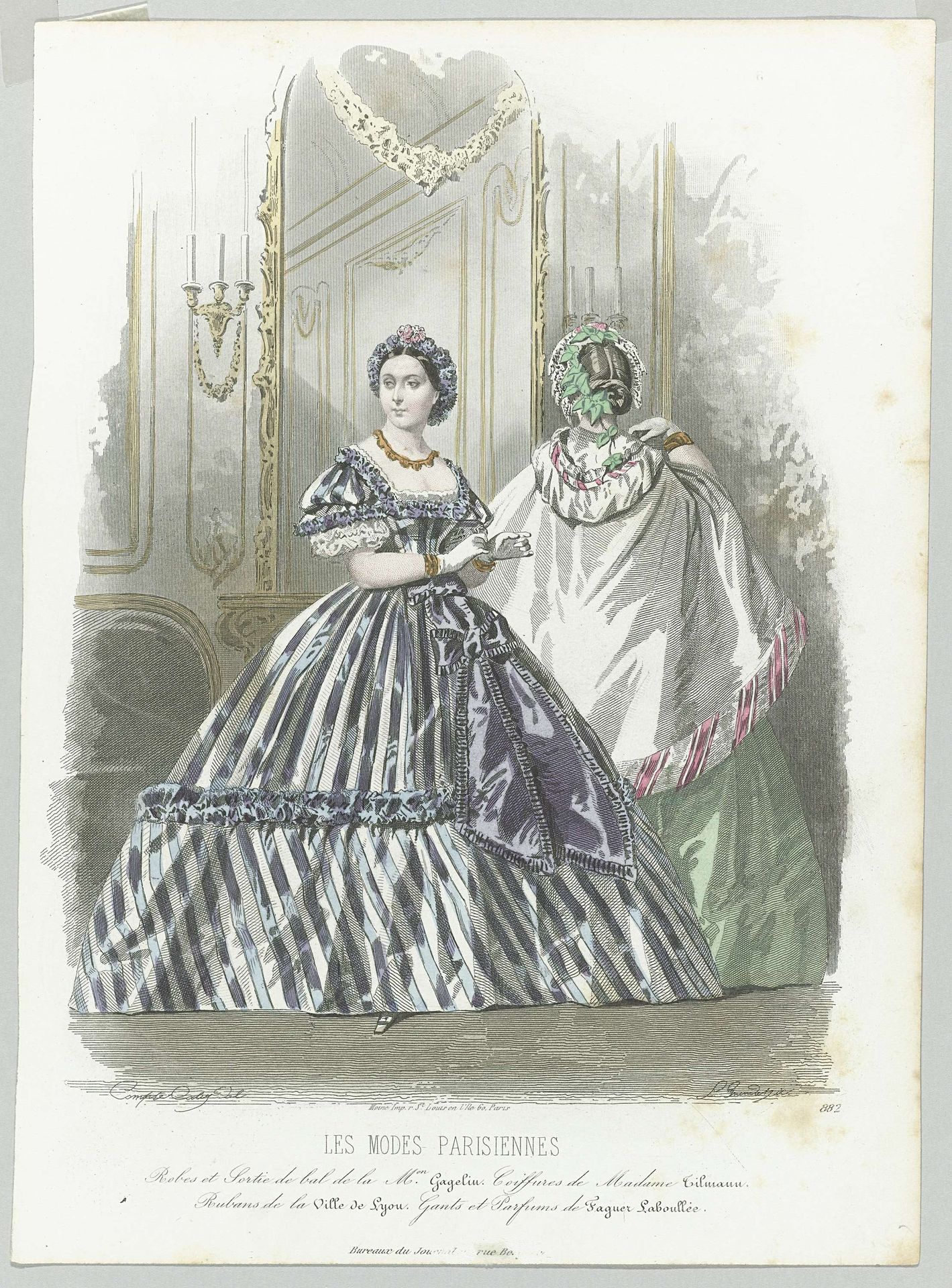 Les Modes Parisiennes, 1860, No. 882 : Robes et Sorti (...) by Laurent François Guerdet