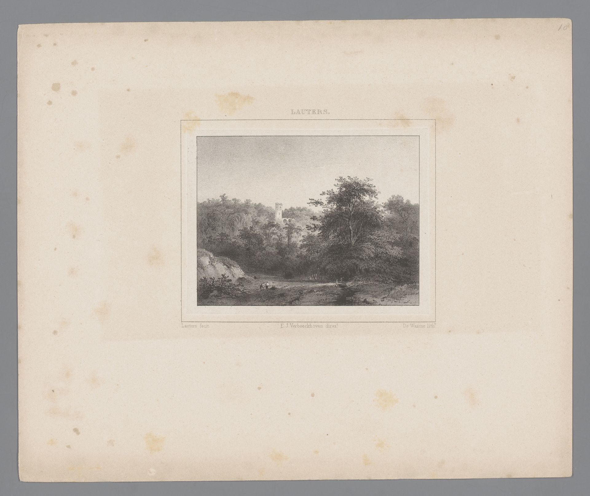 Landschap met toren by Paulus Lauters