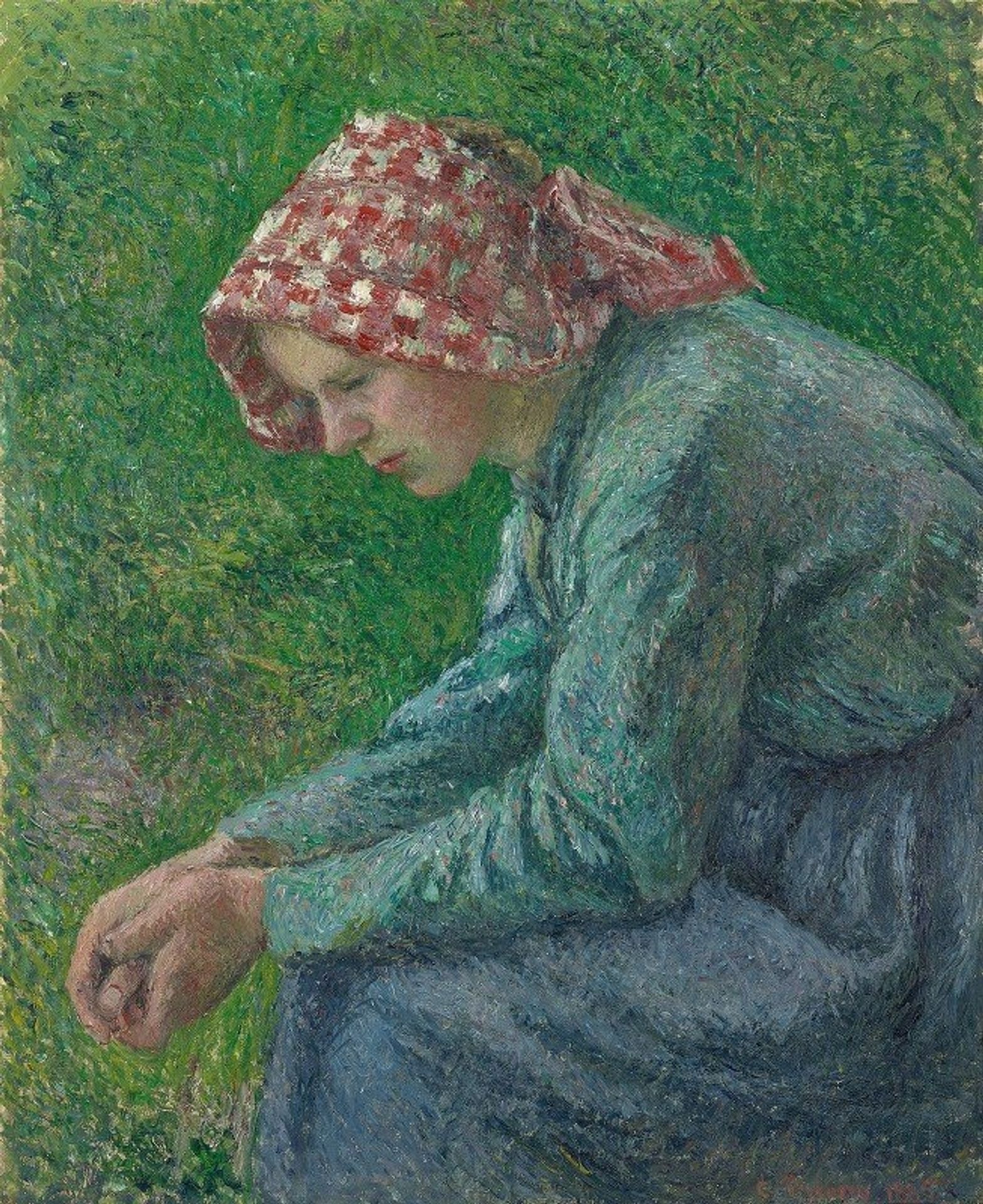 A Seated Peasant Woman by Camille Pissarro