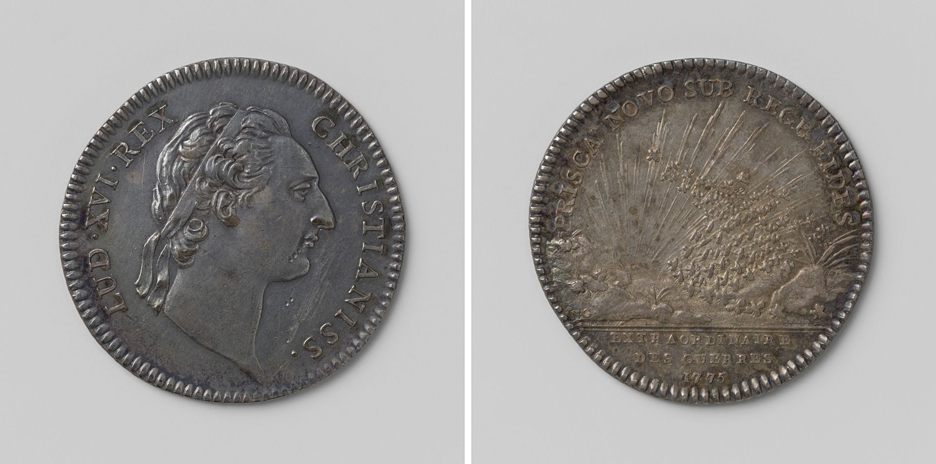 Lodewijk XVI, koning van Frankrijk, rekenpenning van de Extraordinaire des Guerres by Nicolas Marie Gatteaux