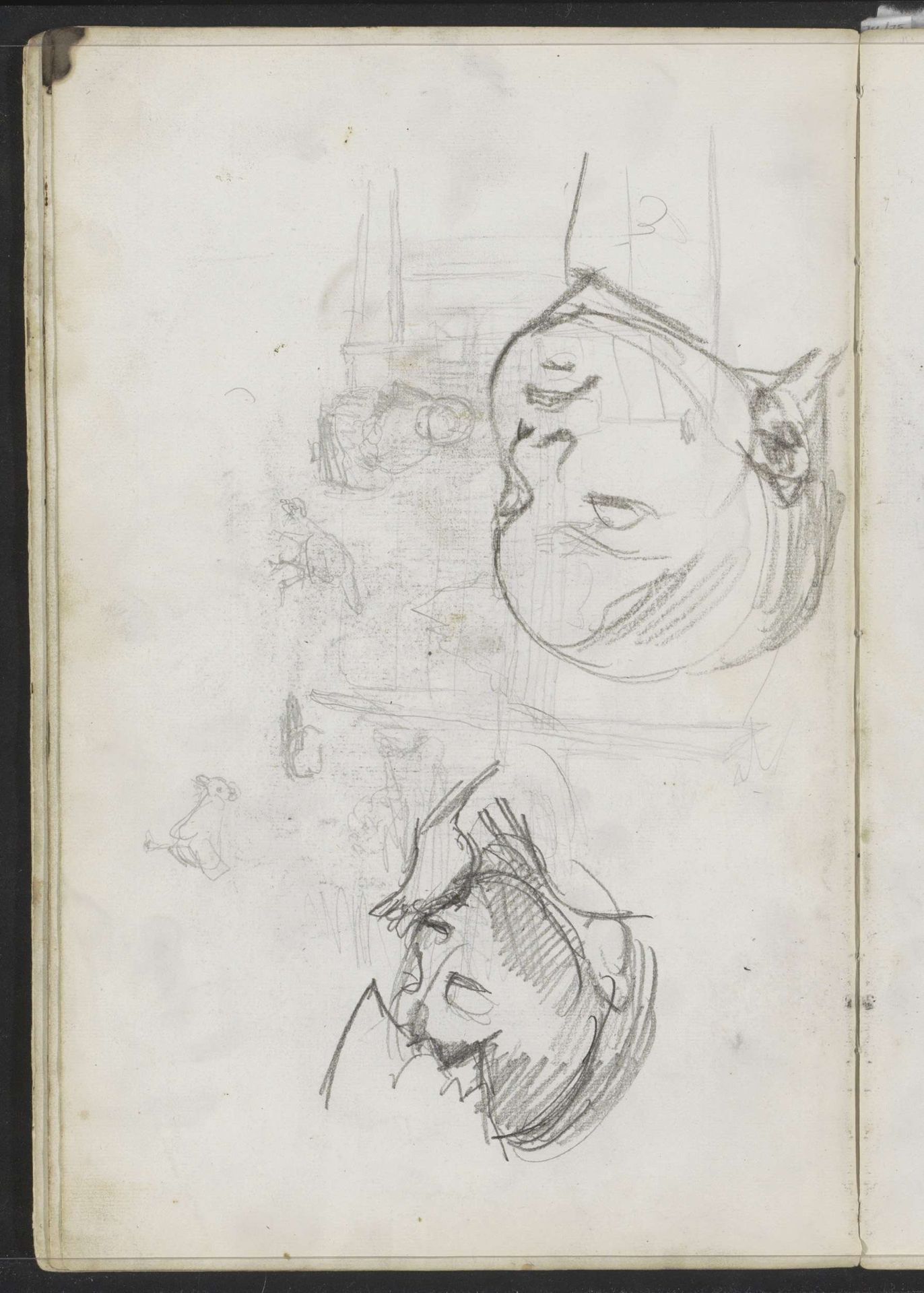 Twee koppen van kinderen by Jozef Israëls