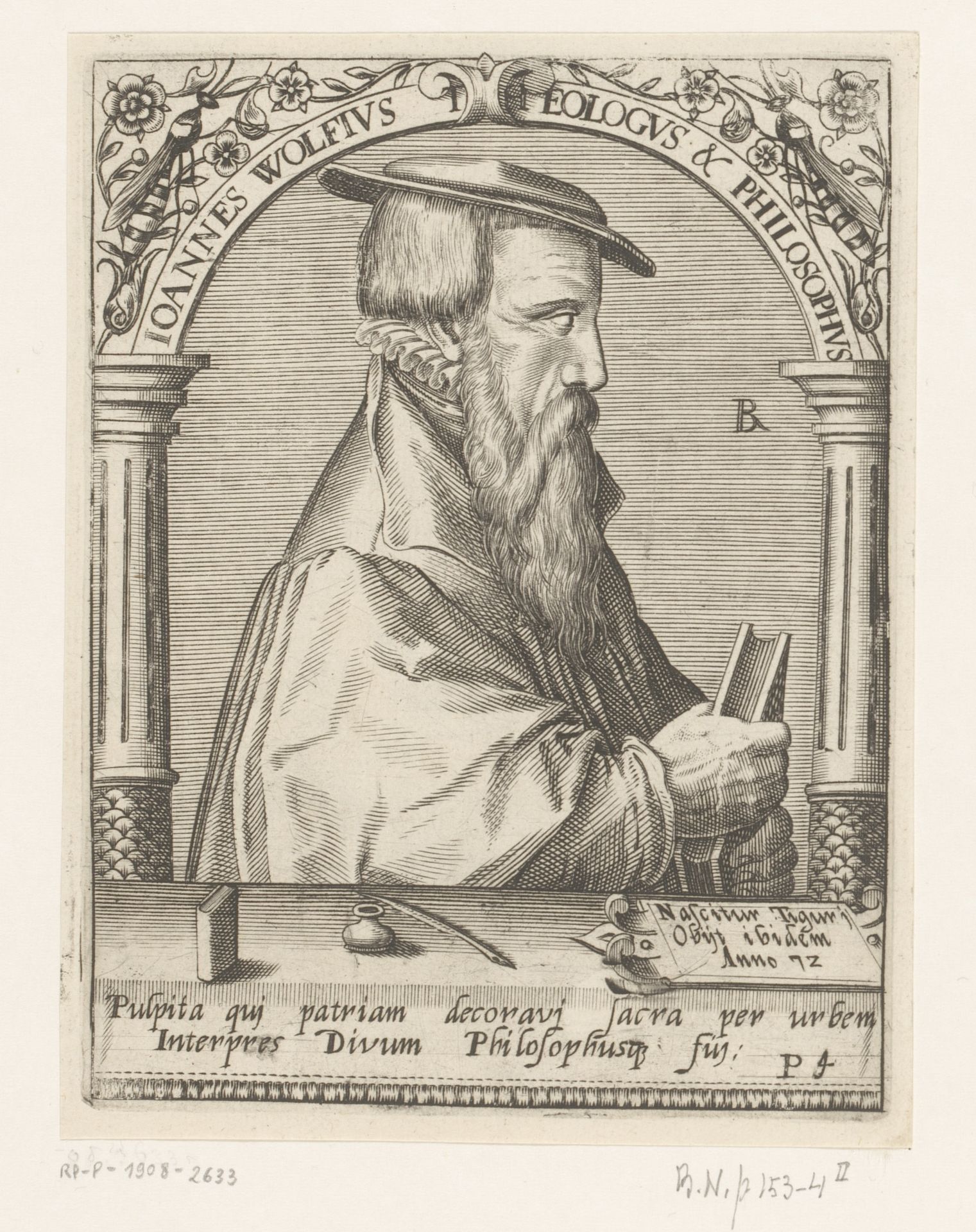 Portret van Johannes Wolf by Robert Boissard