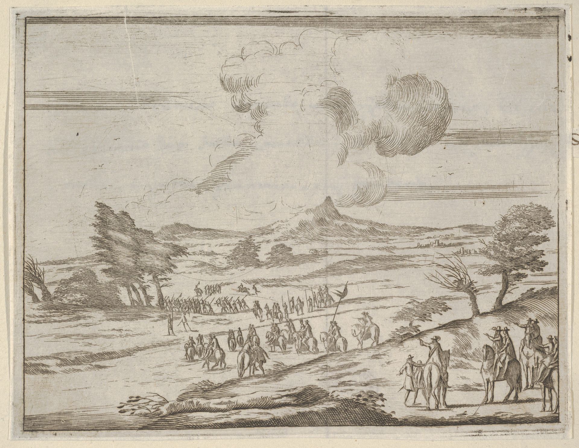 Following Francesco I d'Este's Example, His Troops Safely Pass Torrents During Extreme Weather, from L'Idea di un Principe ed Eroe Cristiano in Francesco I d'Este, di Modena e Reggio Duca VIII [...] by Bartolomeo Fenice (Fénis)