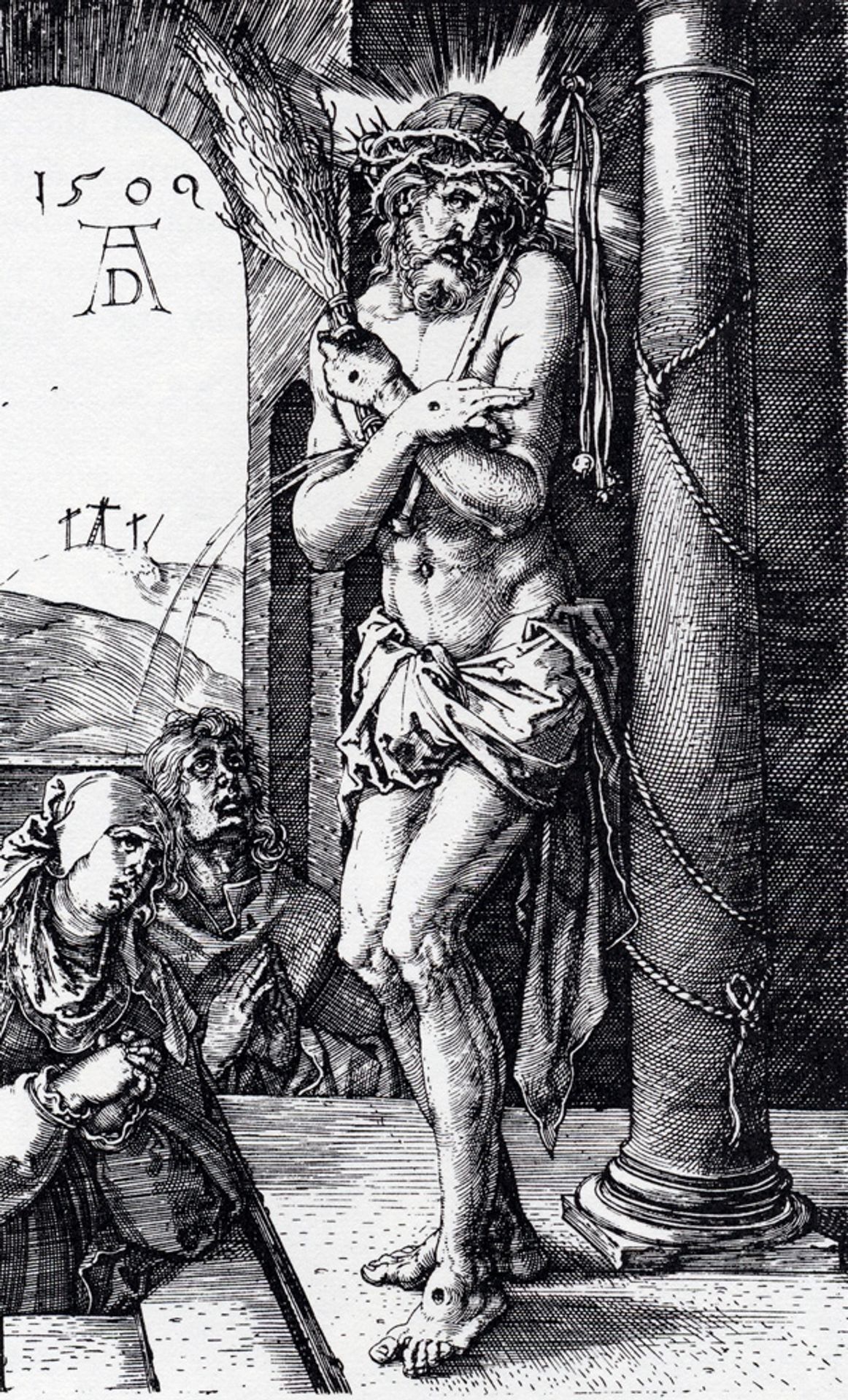 Man Of Sorrows By The Column (Engraved Passion) by Albrecht Durer