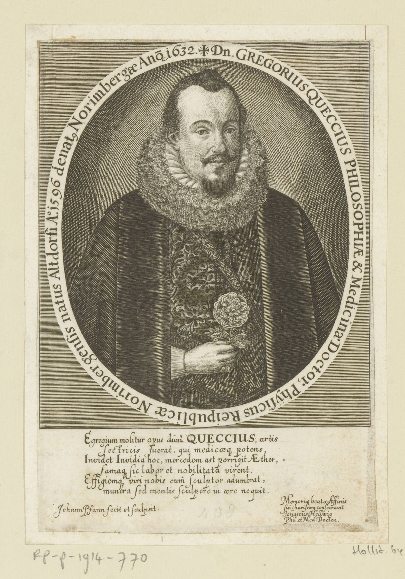 Portret van Gregor Queck by Johann Pfann