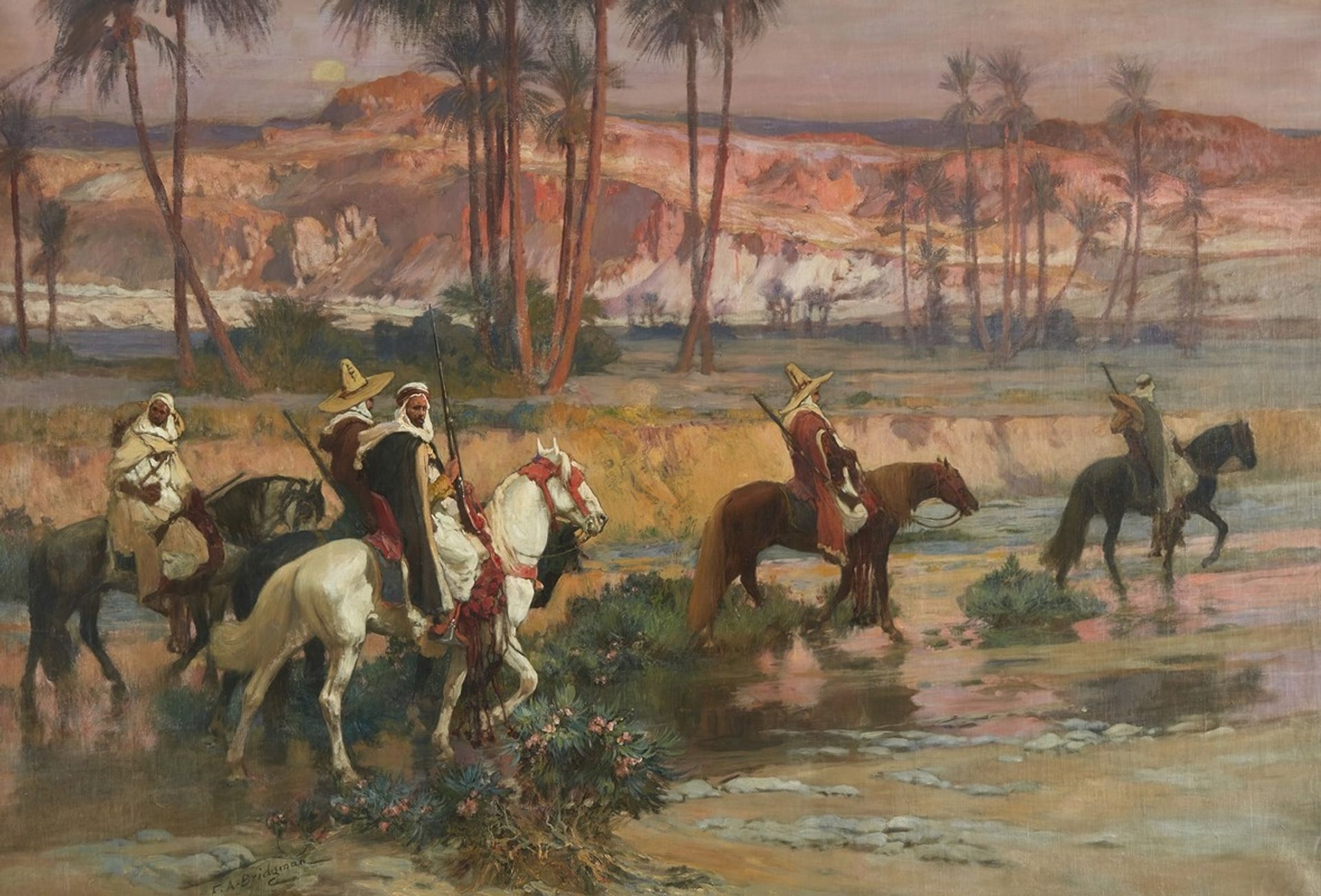 Fording the Stream, Algeria by Frederick Arthur Bridgman