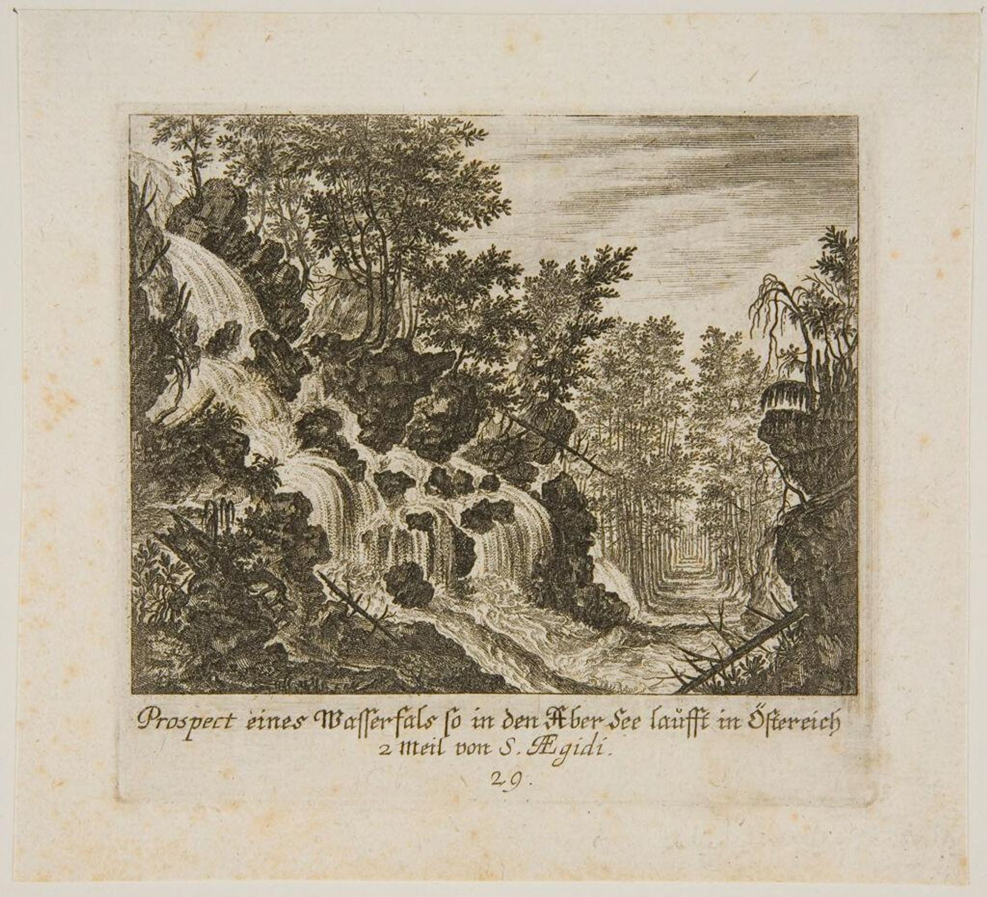 View of a Waterfall in the Aber See in Austria Two Leagues from St. AEgidi by Melchior KÃ¼sel