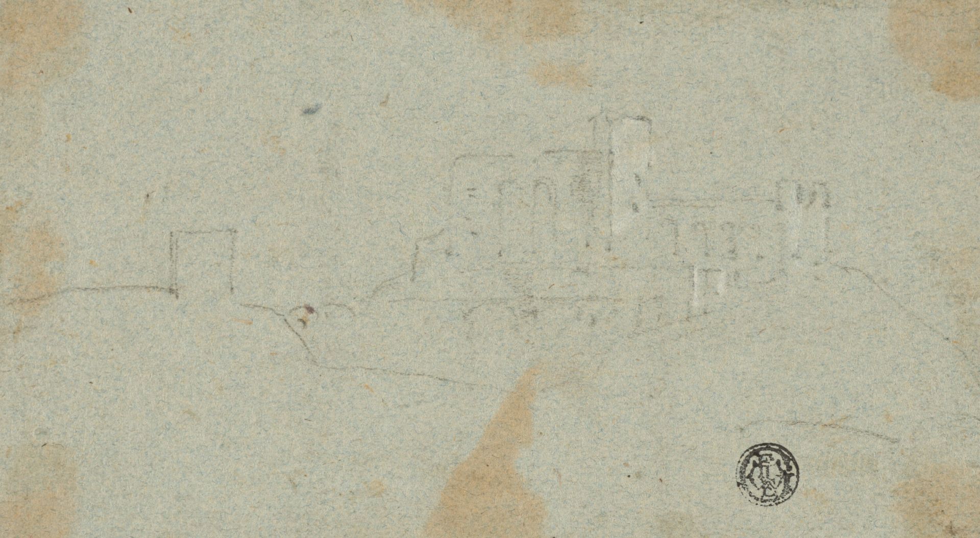Sketch of Fortress on Hill by Richard Wilson