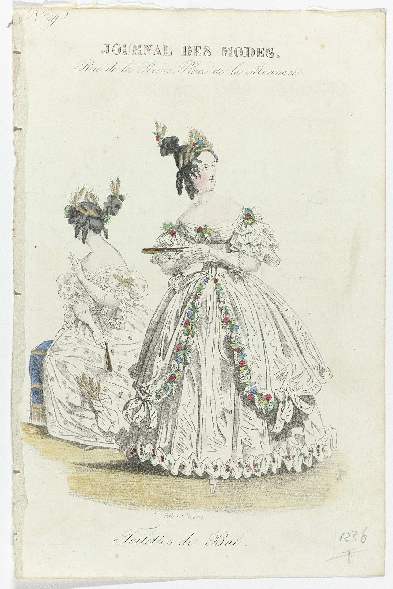 Journal des Modes, 1836, No. 19 : Toilettes de Bal by Daems