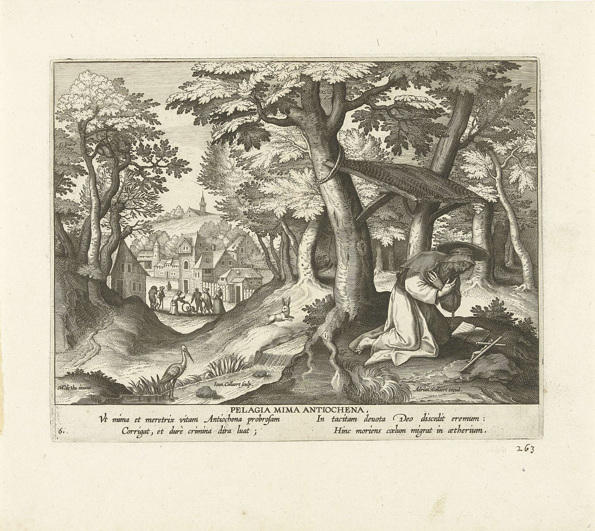 Pelagia Mima van Antiochië by Jan (II) Collaert