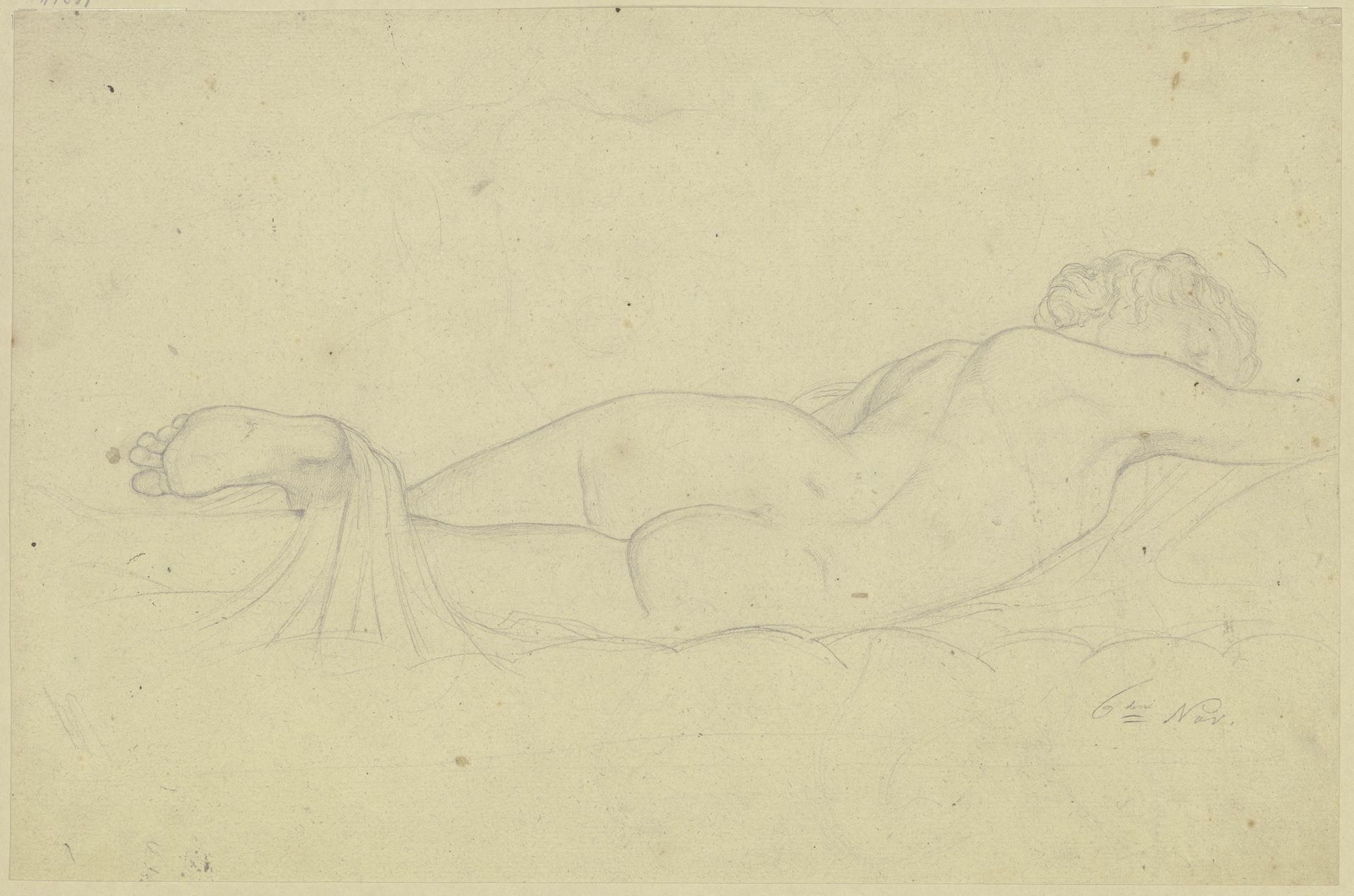 Schlafender Hermaphrodit (_Hermaphroditus Borghese_) by Moritz von Schwind