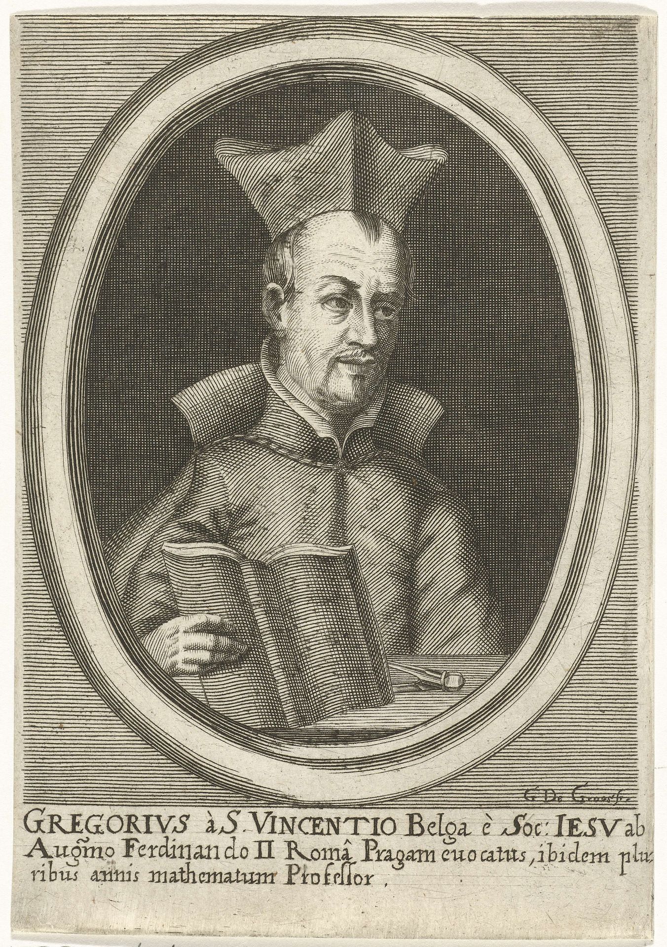 Portret van Gregorius a Sancto Vincentio by Gerard de Groos