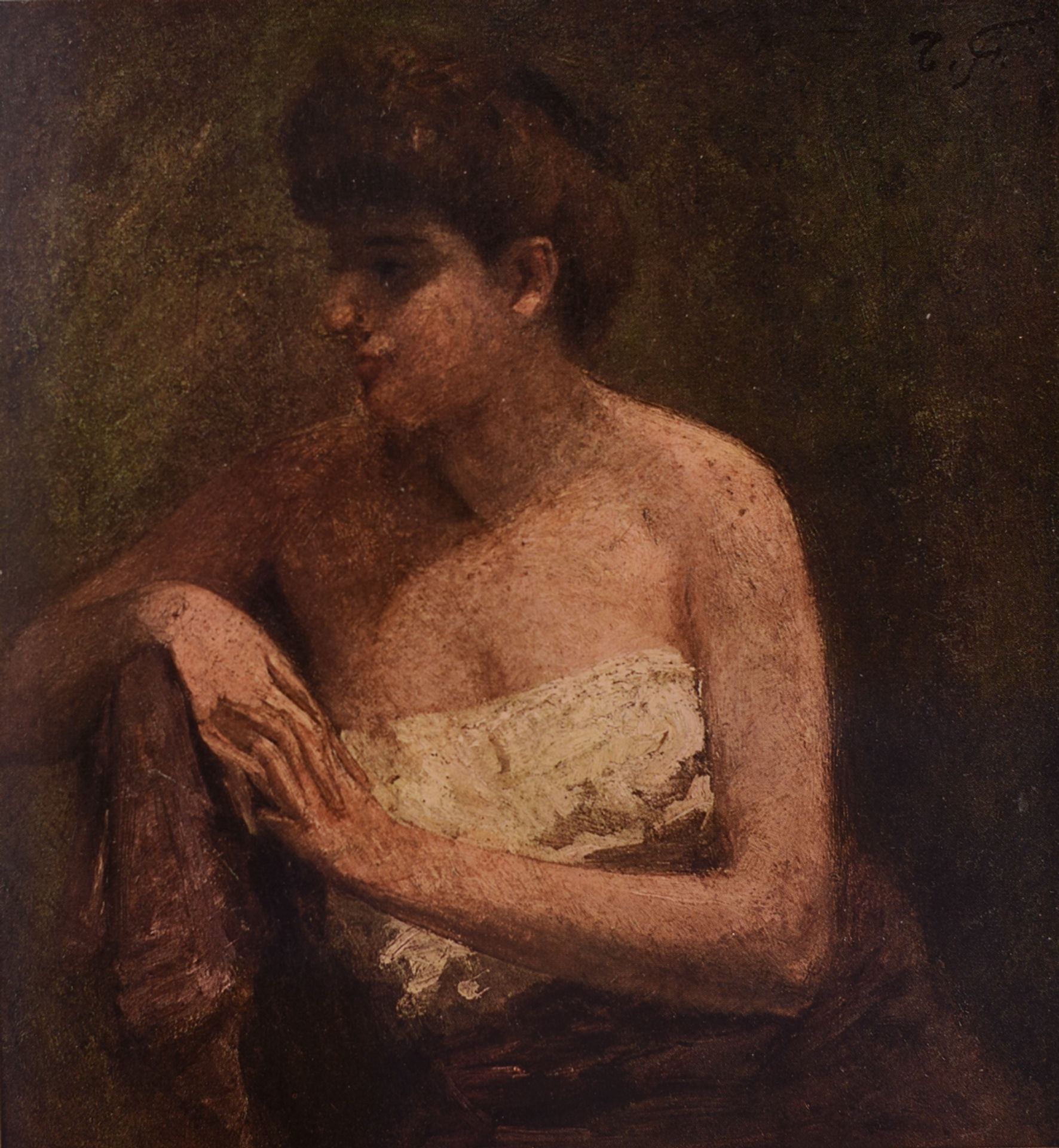 Semi-nude Female Figure by Fujishima Takeji