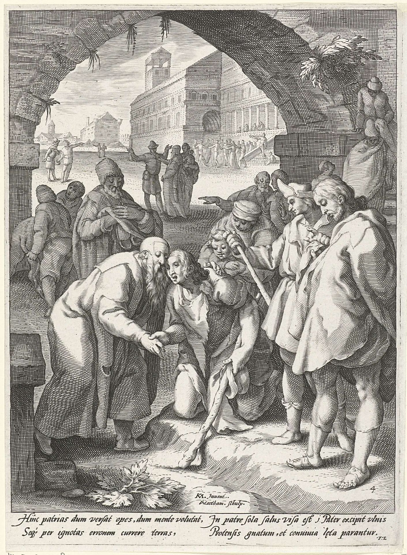 Thuiskomst van de verloren zoon by Jacob Matham