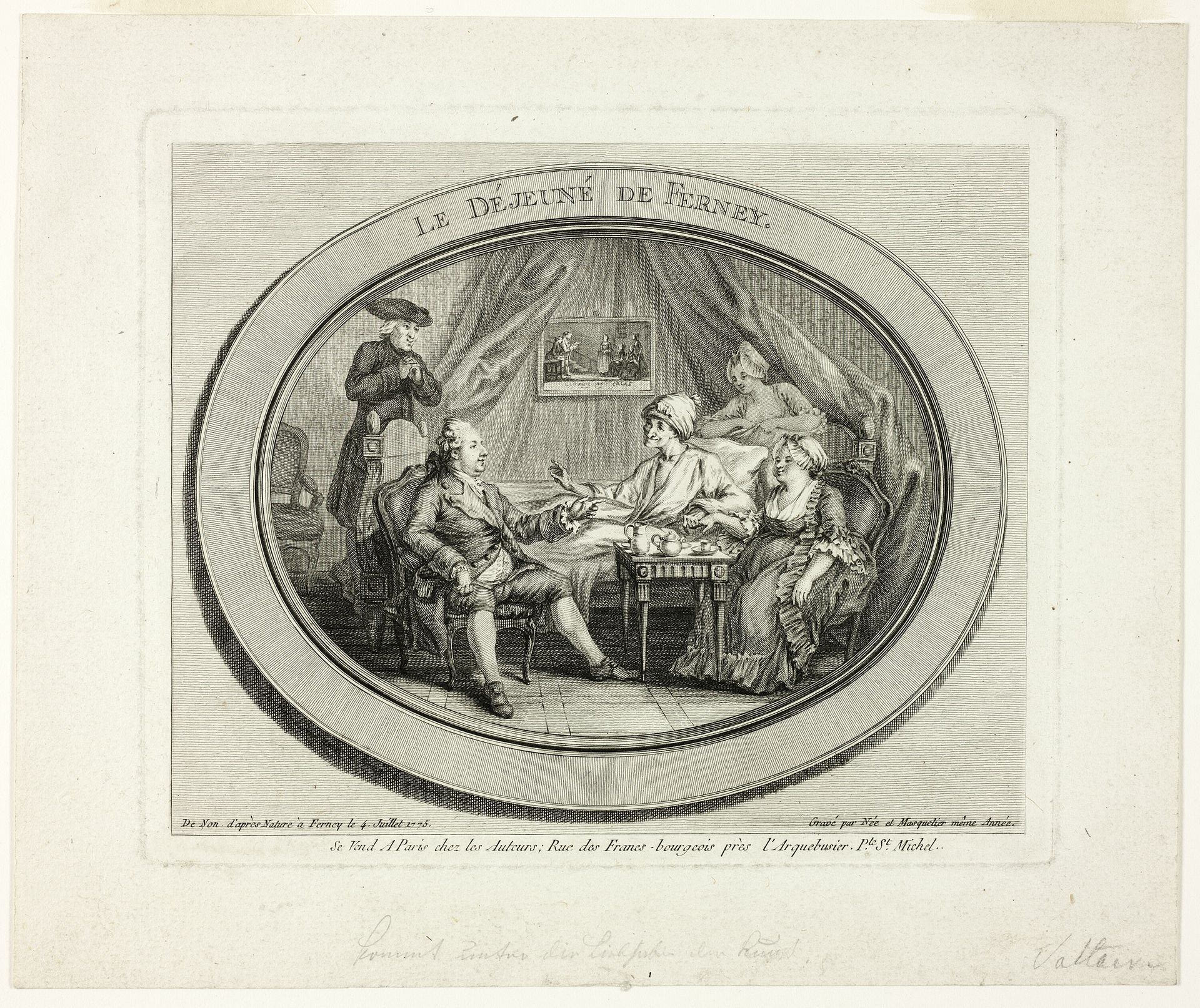 The Lunch at Ferney by Louis Joseph Masquelier