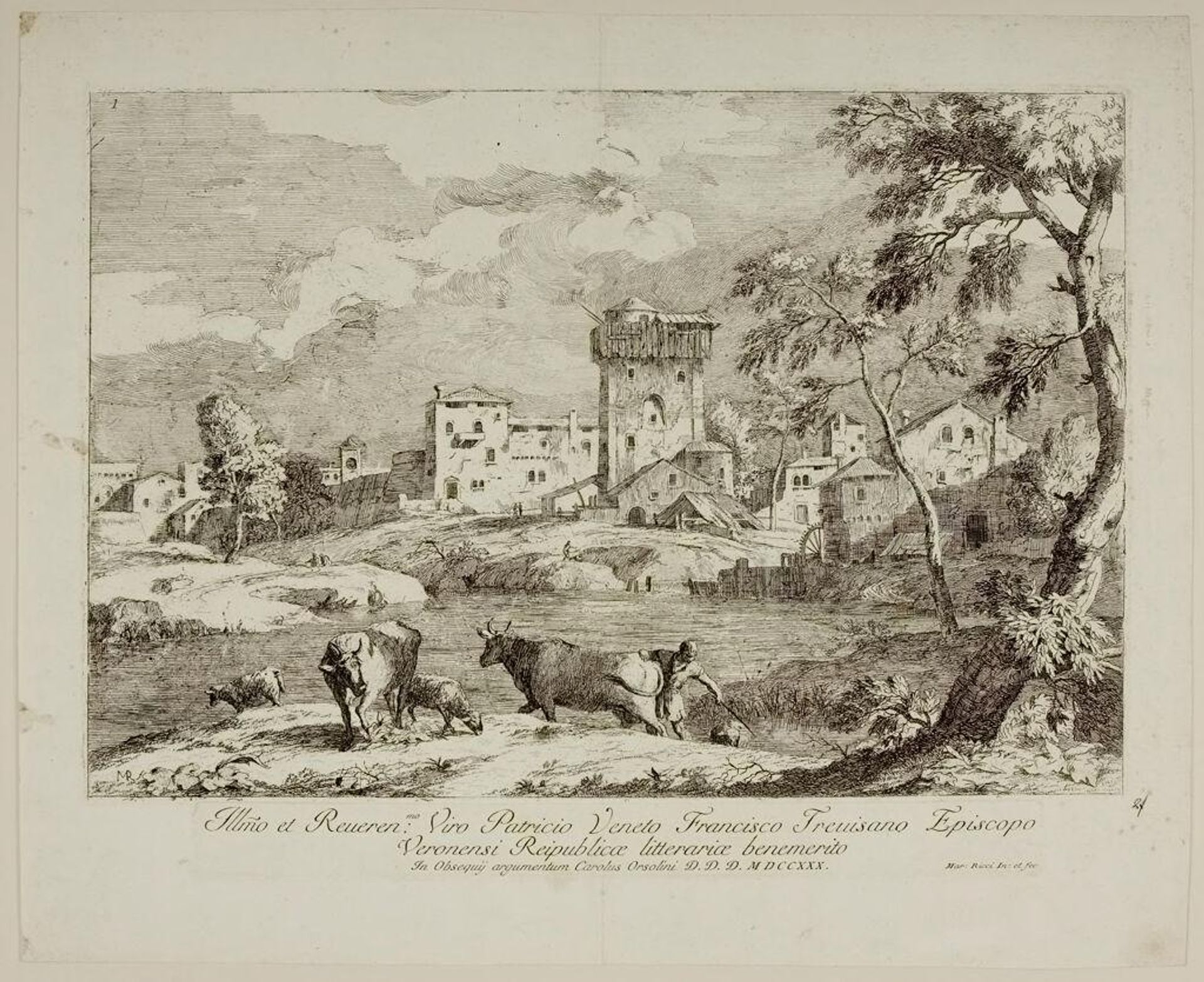 Village on the Border of a Stream by Marco Ricci