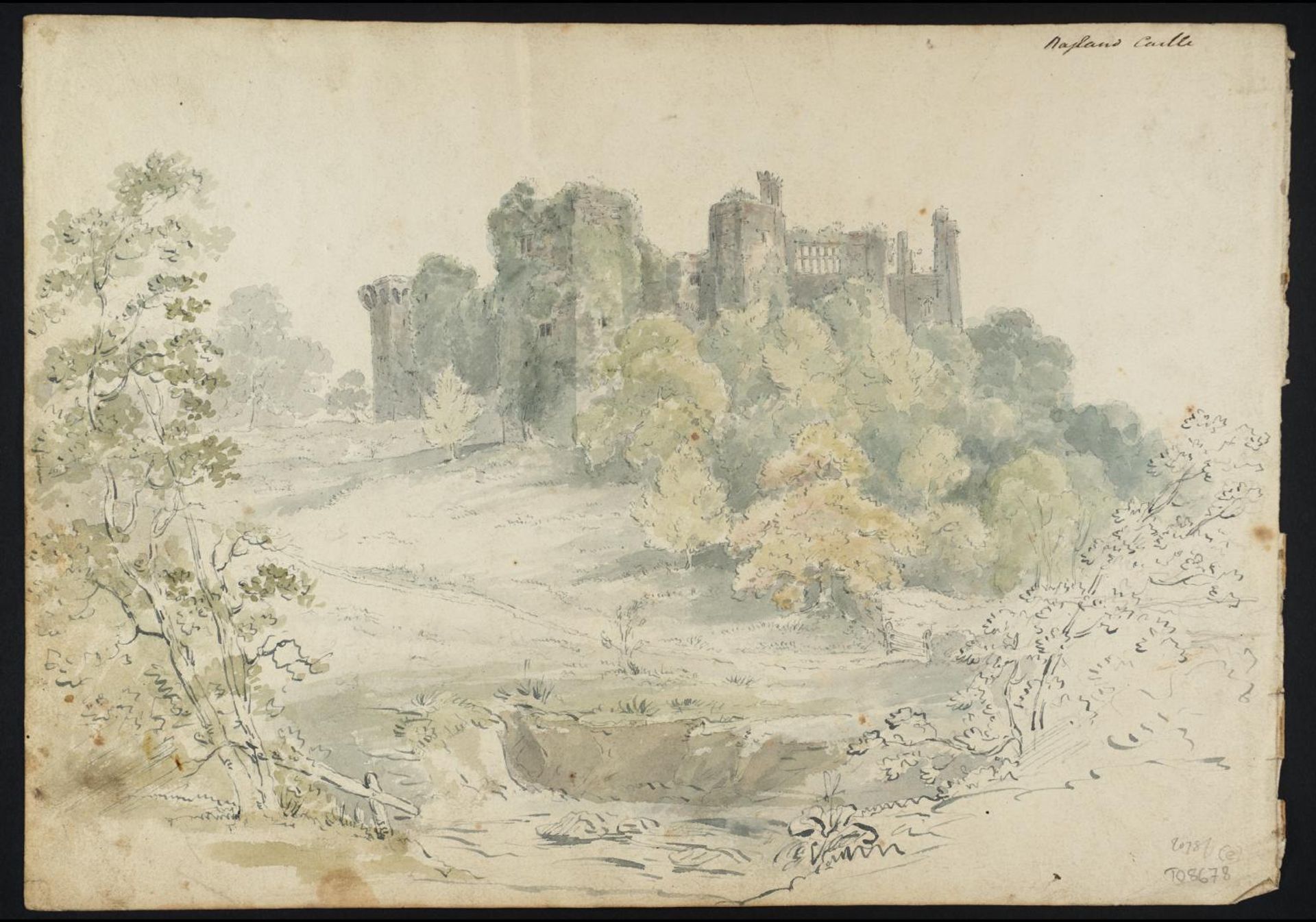 Ragland Castle. Verso: Inside View of Ragland Castle Mon. by  J.  of Canterbury Martin