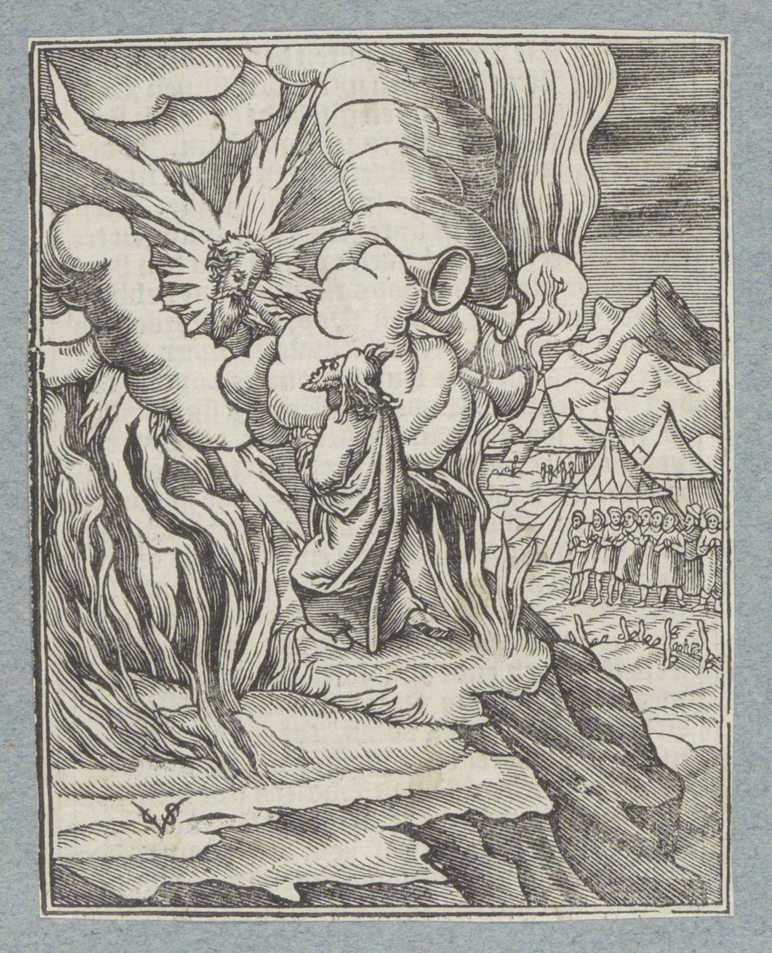 God de Vader en Mozes op de berg Sinaï by Christoffel van (II) Sichem