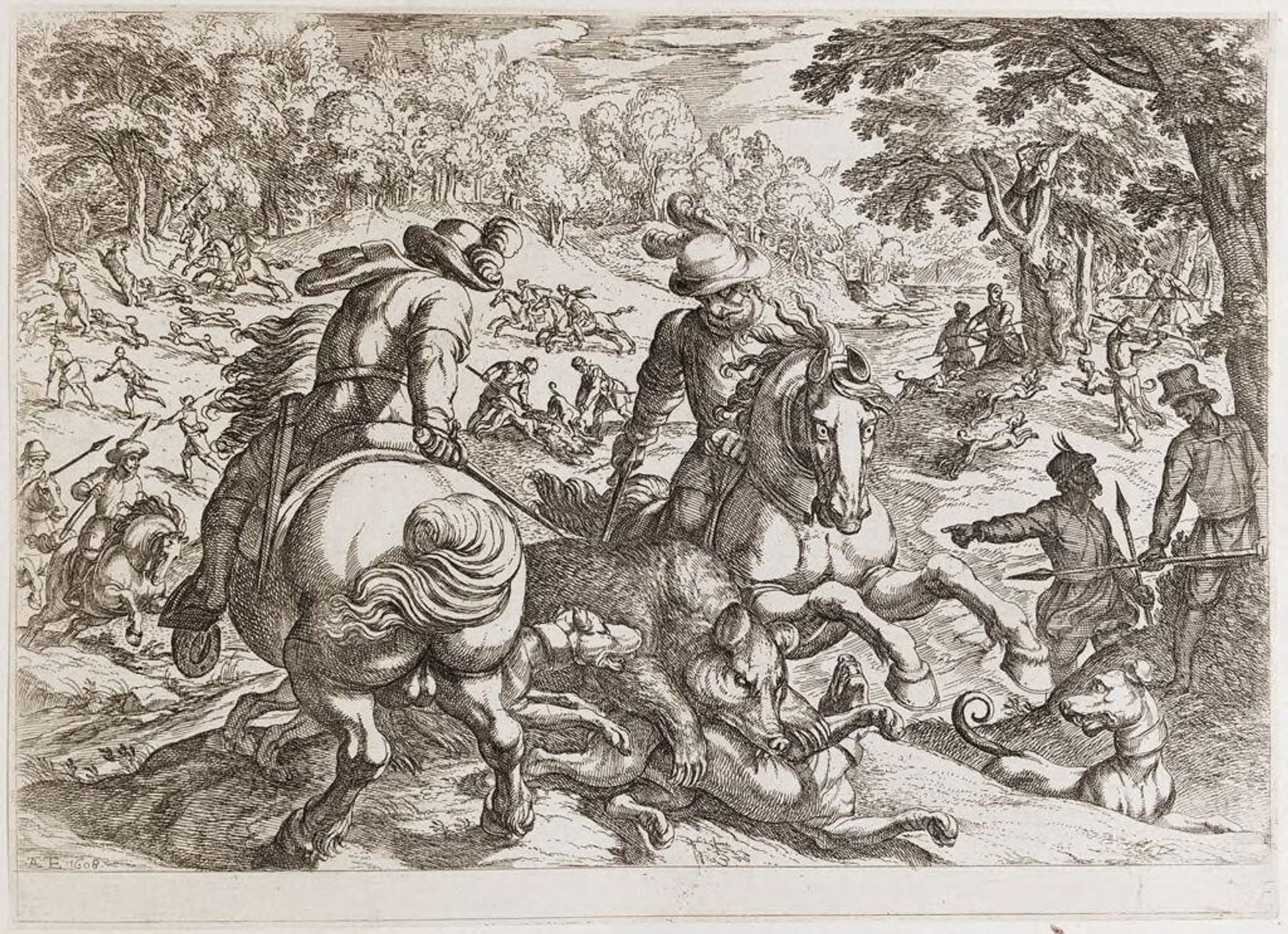 Boar Hunt by Antonio Tempesta