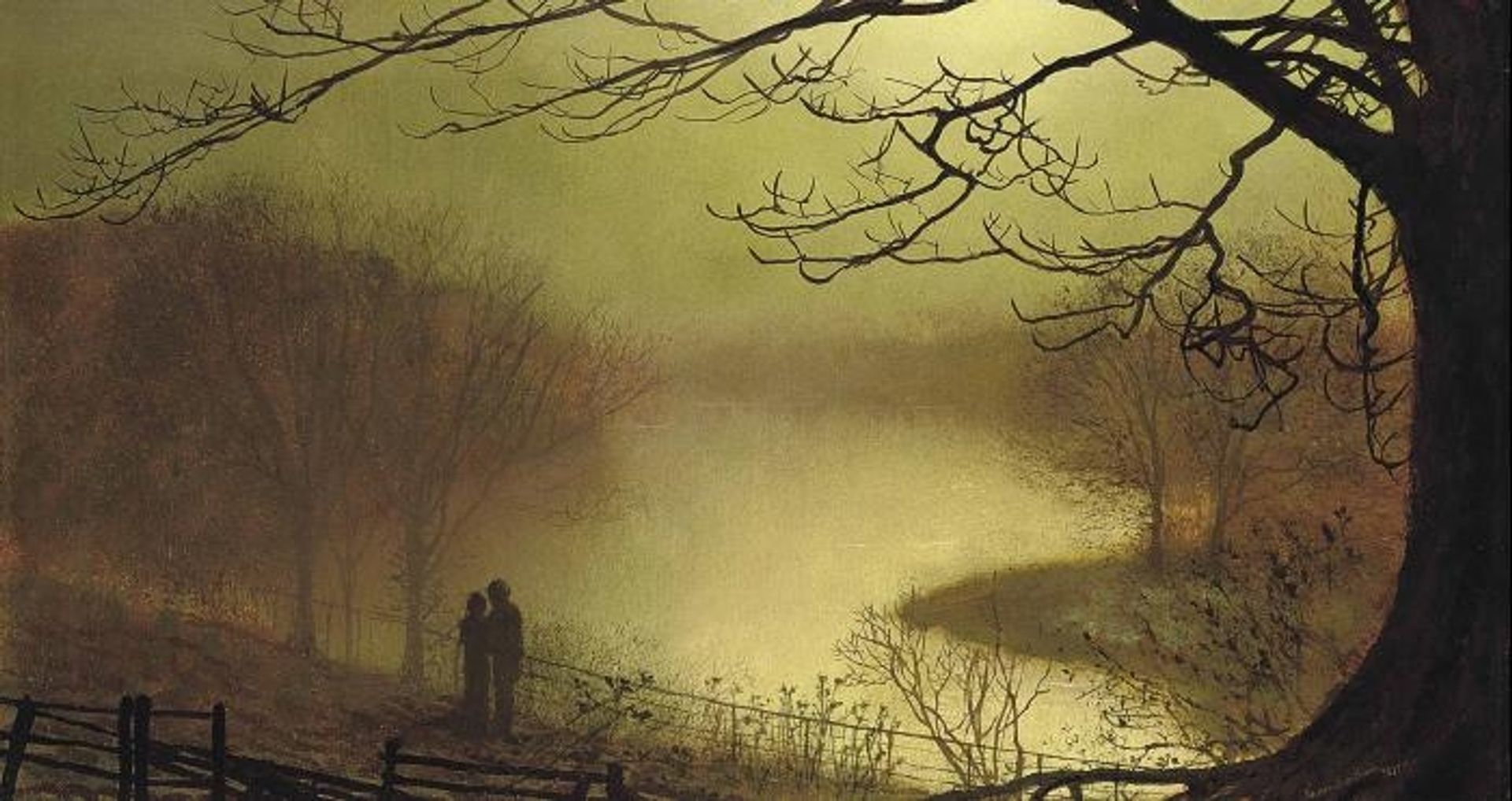 Roundhay lake by John Atkinson Grimshaw