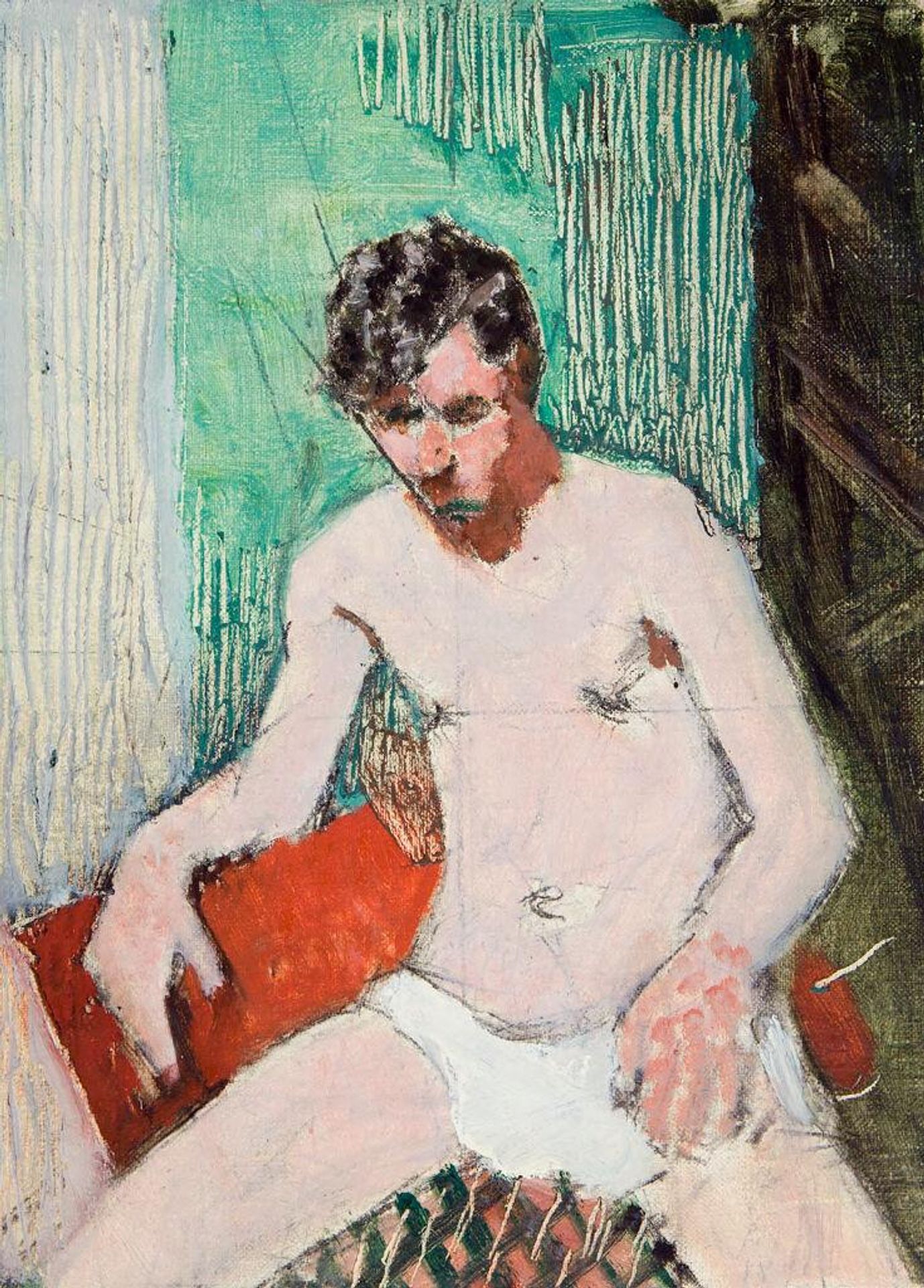 Portrait of a Seated Young Man Looking Down by Denman Waldo Ross
