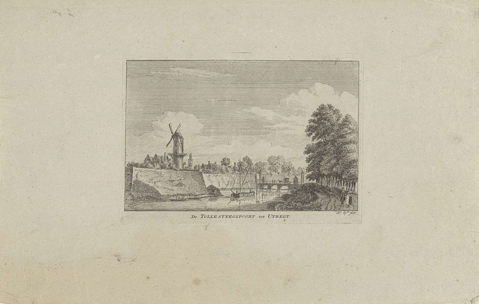 Gezicht op de Tolsteegpoort te Utrecht by Hendrik Spilman