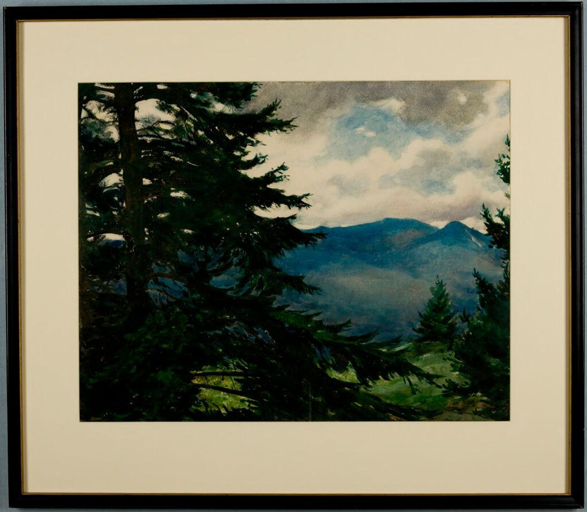 Spruce Tree and Cherry Mountain, New Hampshire by Charles William Hudson