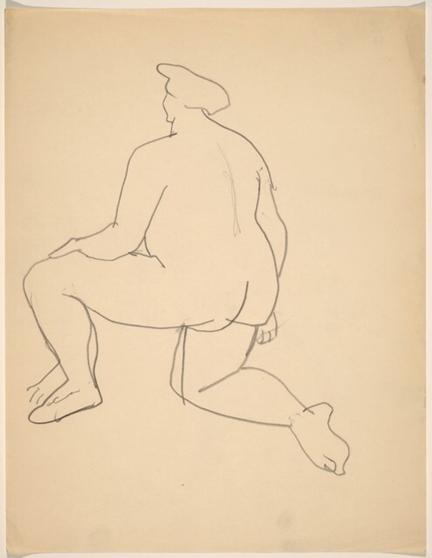 Nude Turned to the Left, Kneeling on One leg, Seen from the Back by Mark Rothko