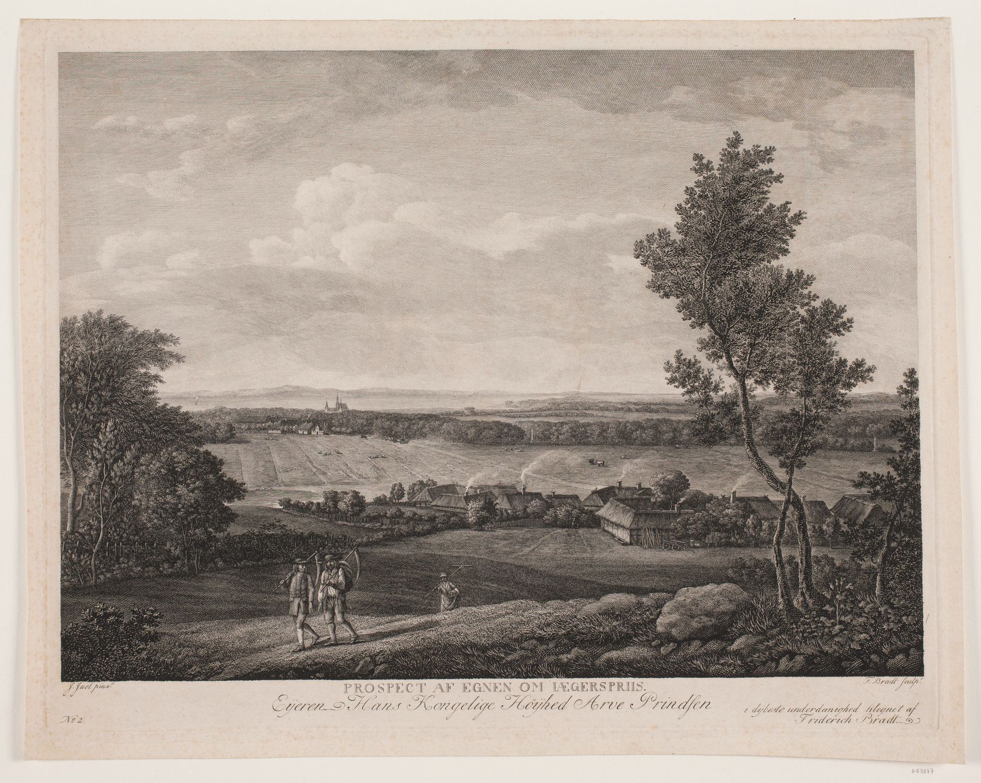 Prospekt af egnen om Jægerspris by Frederik Ludvig Bradt