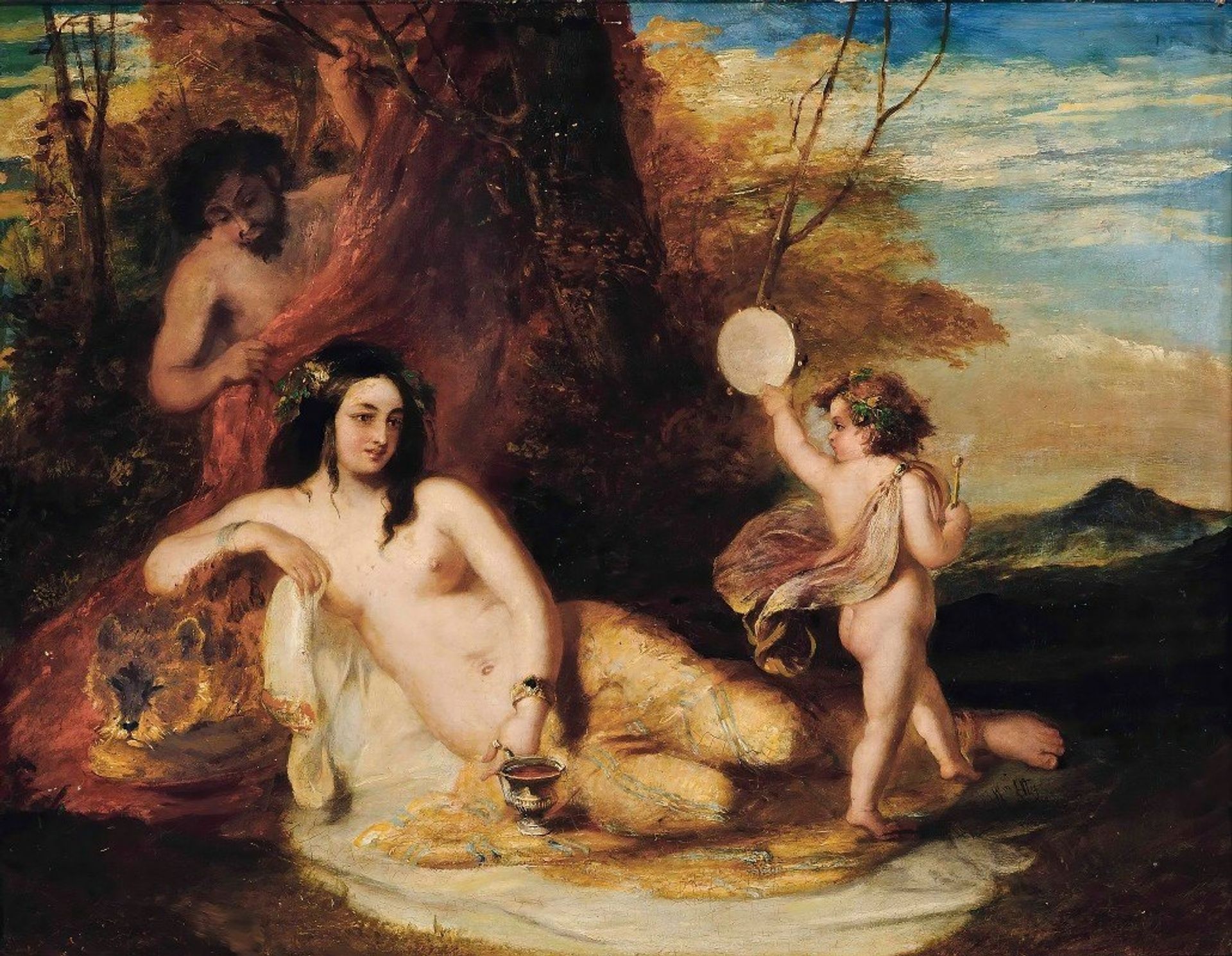 Satyr spying on a reclining nymph by William Etty